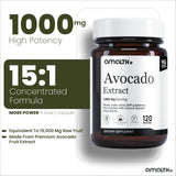 AMALTH Avocado cápsulas dorso: etiqueta clara y sin alérgenos para confianza.