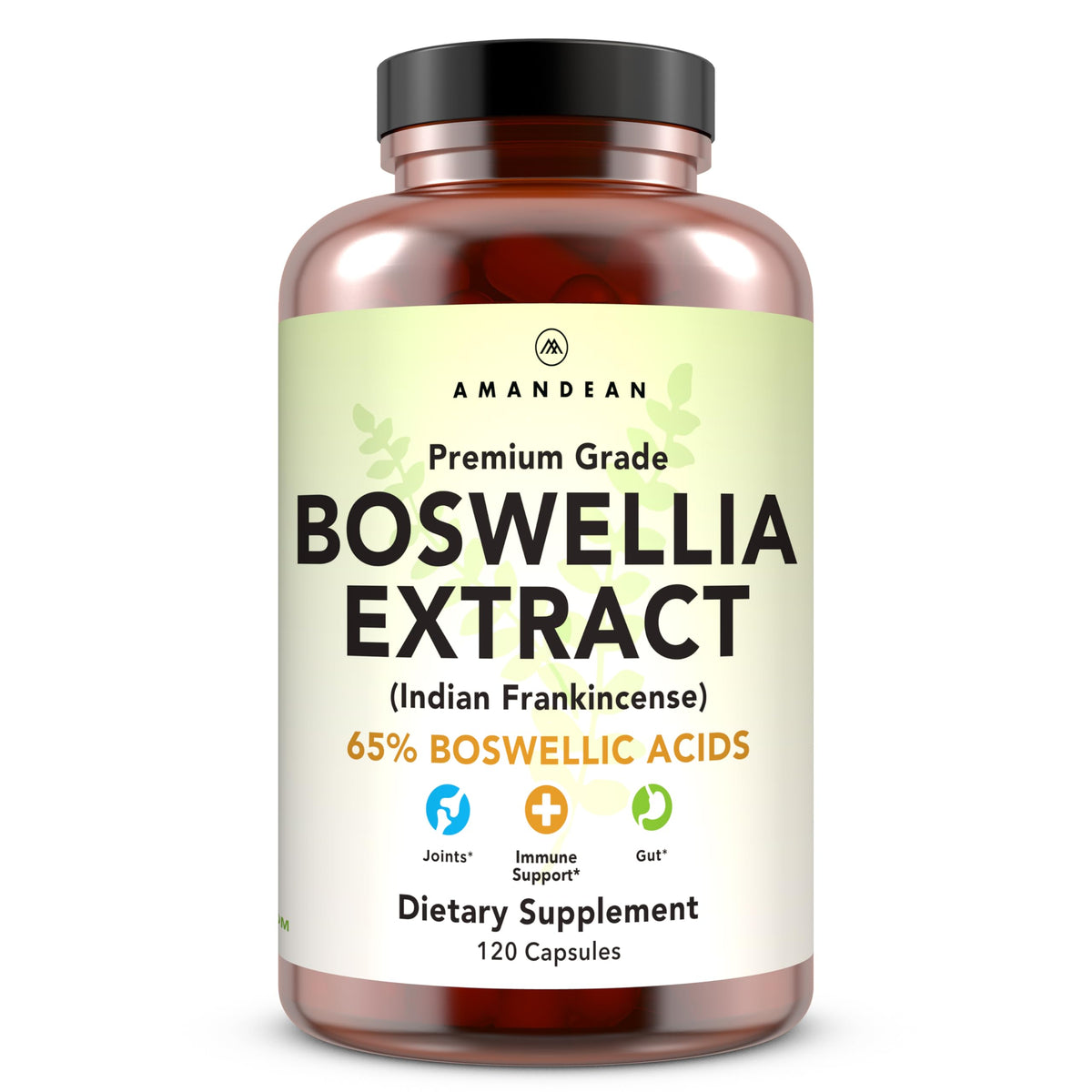 AMANDEAN Boswellia extracto en cápsulas vegetarinas para movilidad potencial.