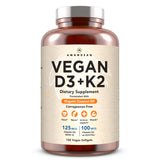 AMANDEAN Vitamina D3 K2 en frasco, apoyo para huesos y bienestar.