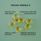 AMANDEAN etiqueta Omega-3 algas, origen vegetal y pureza certificada.