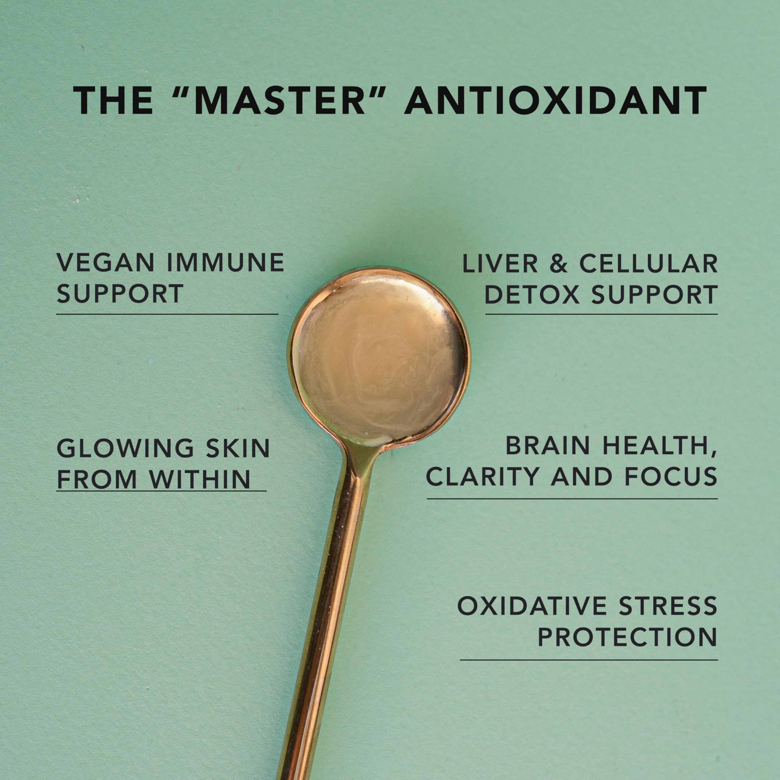 AMANDEAN Glutatión liposomal, etiqueta clara, información de ingredientes visible.
