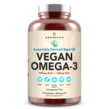 AMANDEAN Omega-3 de algas, cápsulas suaves, apoyo diario para cerebro y corazón.
