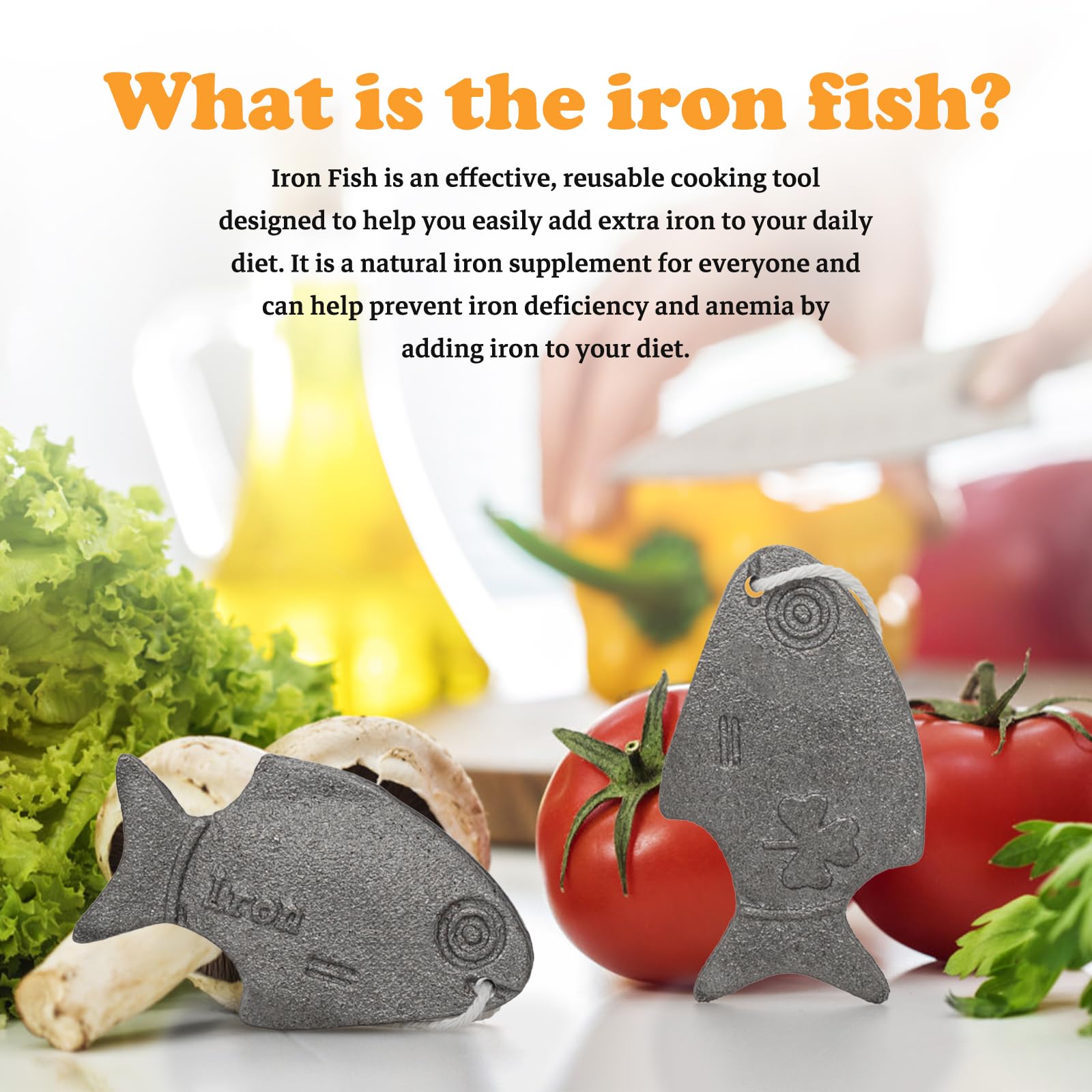 Amareu Iron Fish infunde hierro en agua caliente para bebidas y caldos.