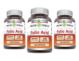 Amazing Formulas ácido fólico 800 mcg, botella para uso diario