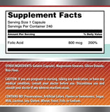 Envase de Amazing Formulas ácido fólico 800 mcg, paquete de 3 para ahorro