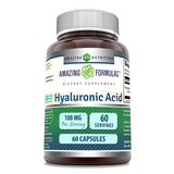 Amazing Formulas ácido hialurónico 100 mg - botella: hidratación suave para la piel.