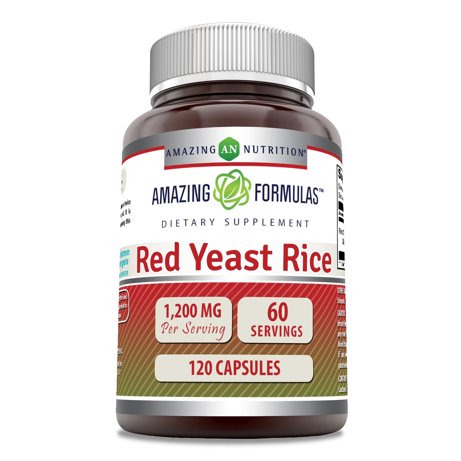 Amazing Formulas Arroz de Levadura Roja envase: cápsulas fáciles de tomar en la rutina diaria.