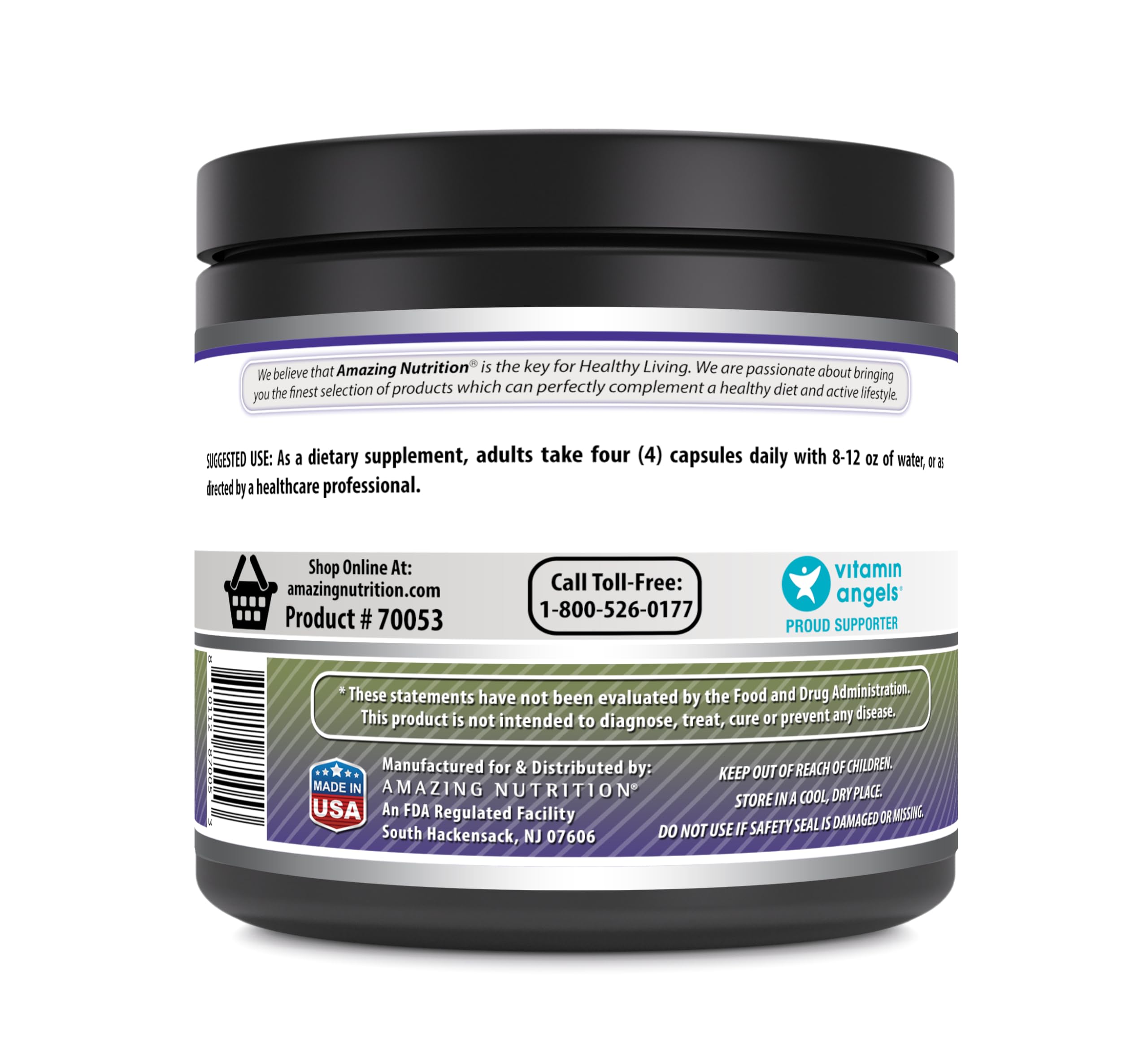 Amazing Formulas Creatina 3000 mg, cápsulas en mano, dosis conveniente para cada entrenamiento.