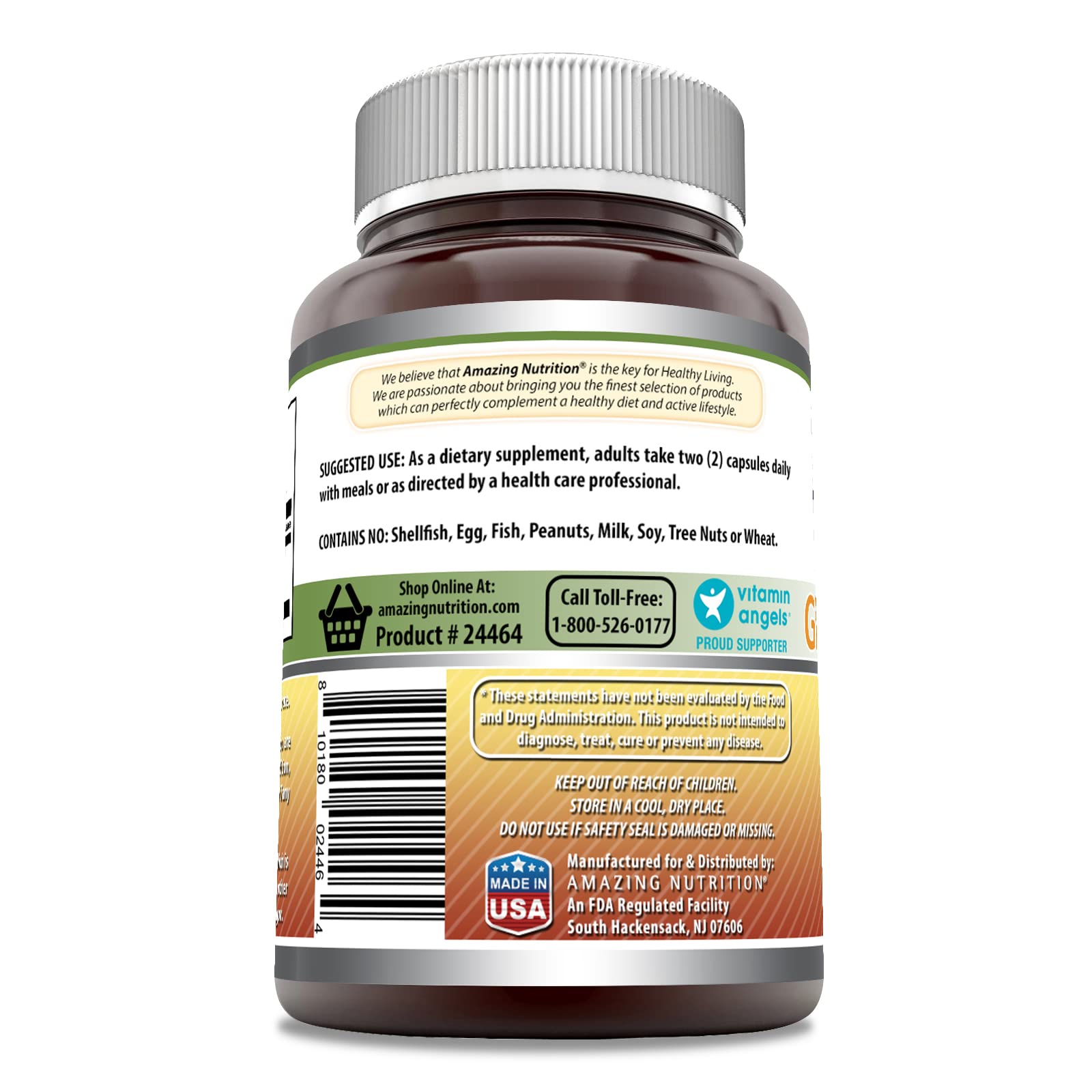 Amazing Formulas Ginseng Complex etiqueta frontal, muestra pureza y calidad.
