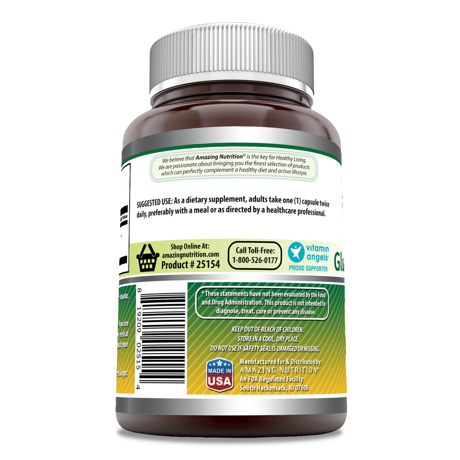 Amazing Formulas Glucosamina etiqueta hecha en EE. UU.: producto de origen seguro y control de calidad