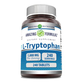 Amazing Formulas L-Triptofano 1000 mg, frente del frasco, complemento diario de alta potencia