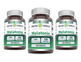 Amazing Formulas Melatonina 5 mg, frente de la botella, favorece el inicio del sueño
