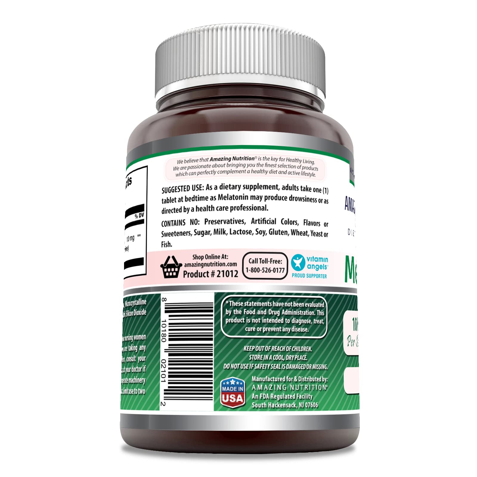 Melatonina de Amazing Formulas, libre de transgénicos para mayor tranquilidad