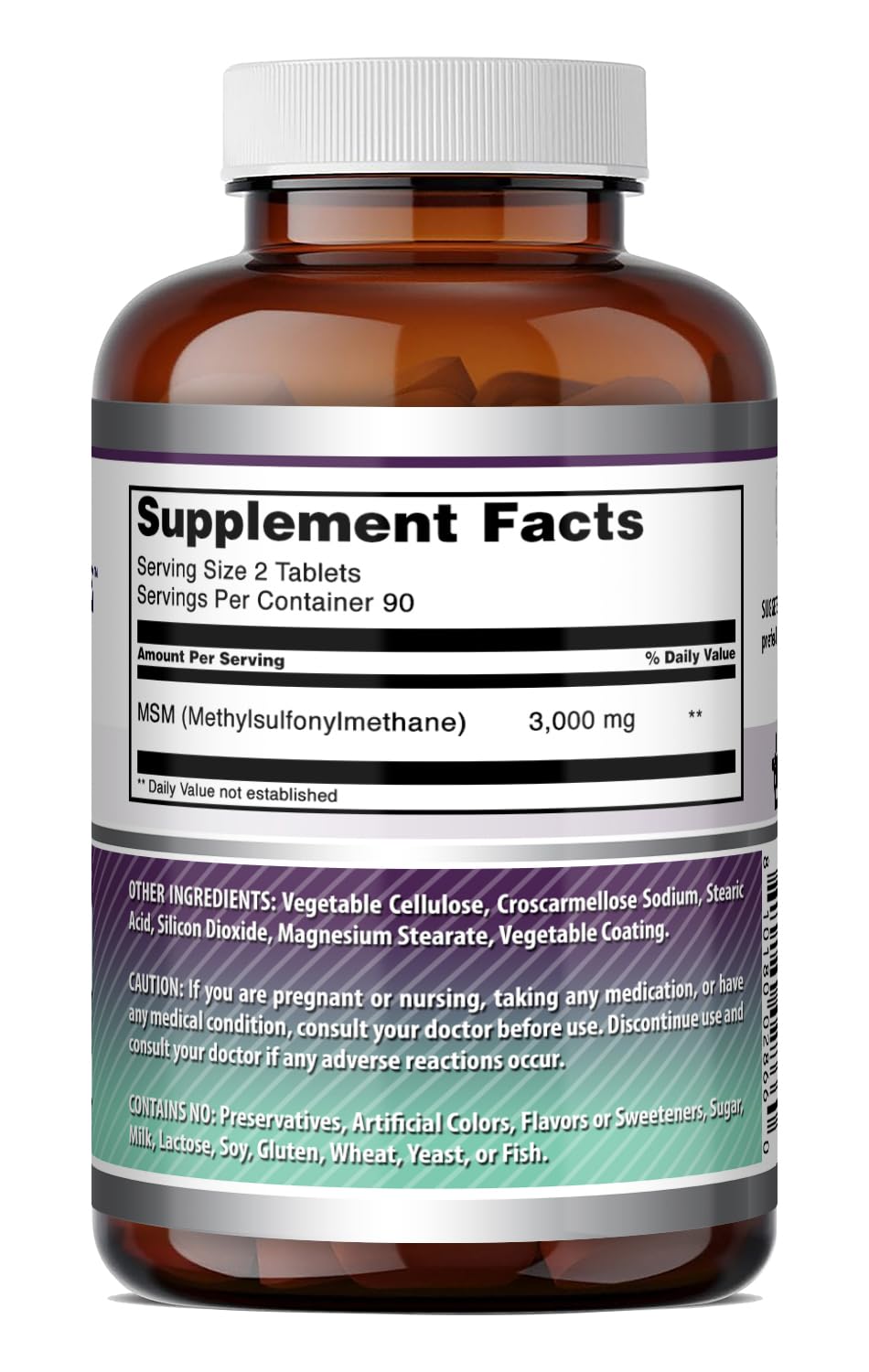 Amazing Formulas MSM botella de 180 tabletas para suministro prolongado