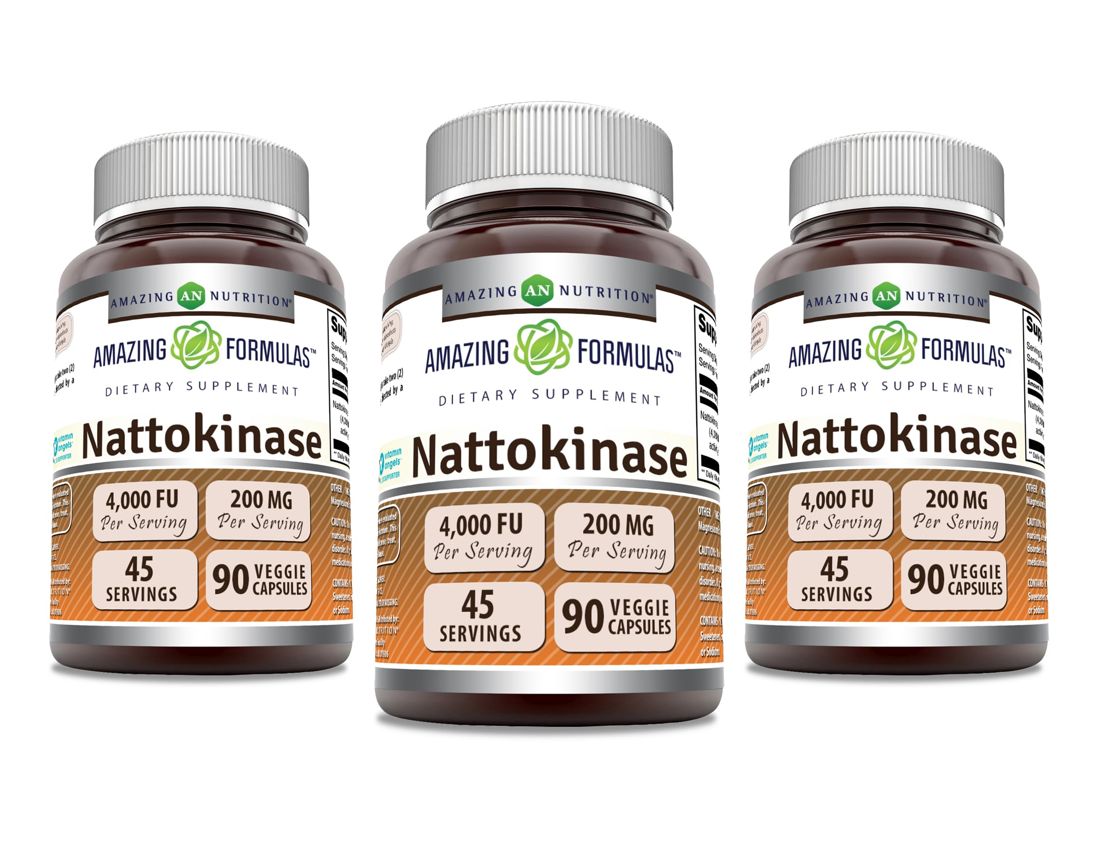 Botella de Amazing Formulas Nattokinasa de 100 mg para apoyo diario a la salud.