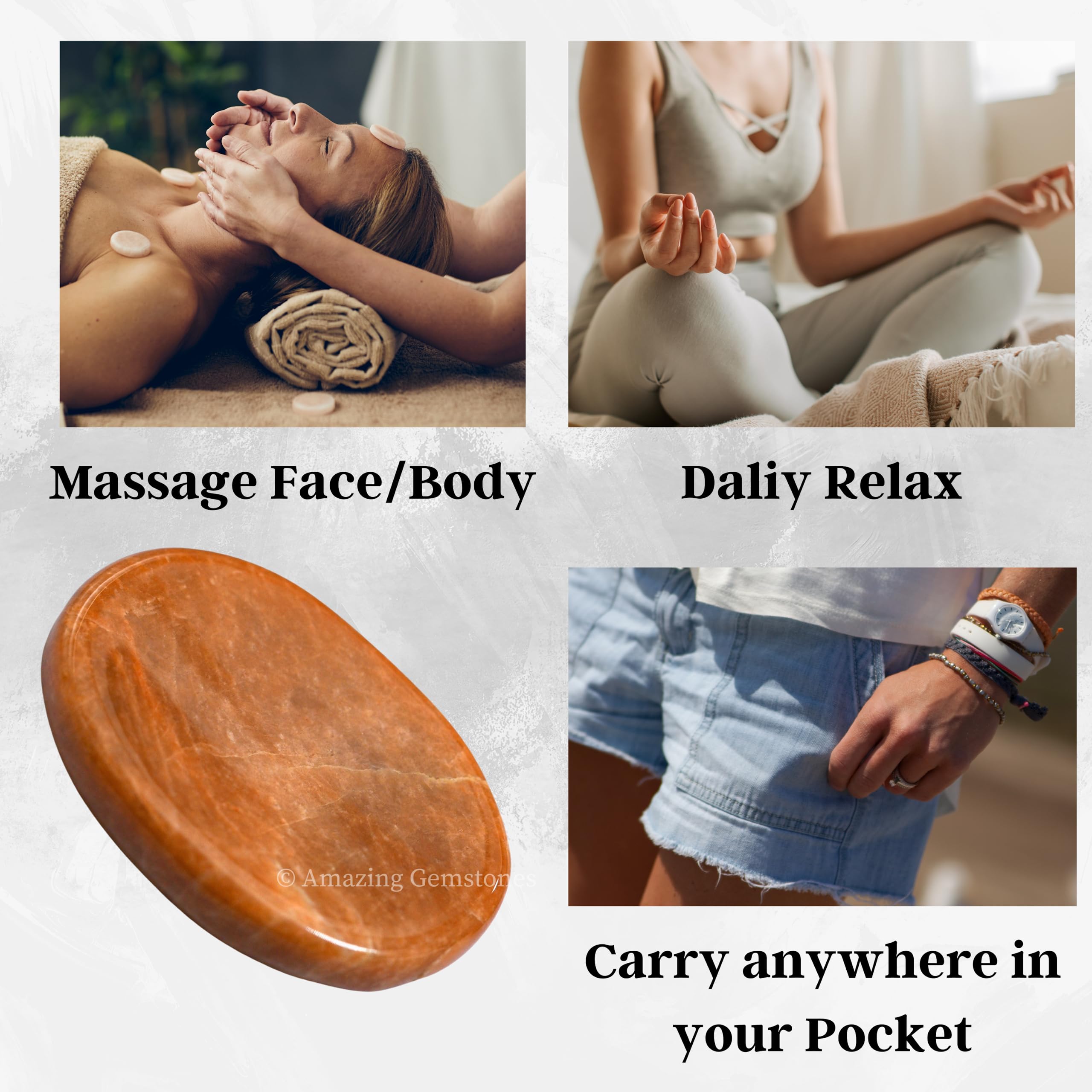 Amazing Gemstone Peach Moonstone: accesorio para meditación en la palma