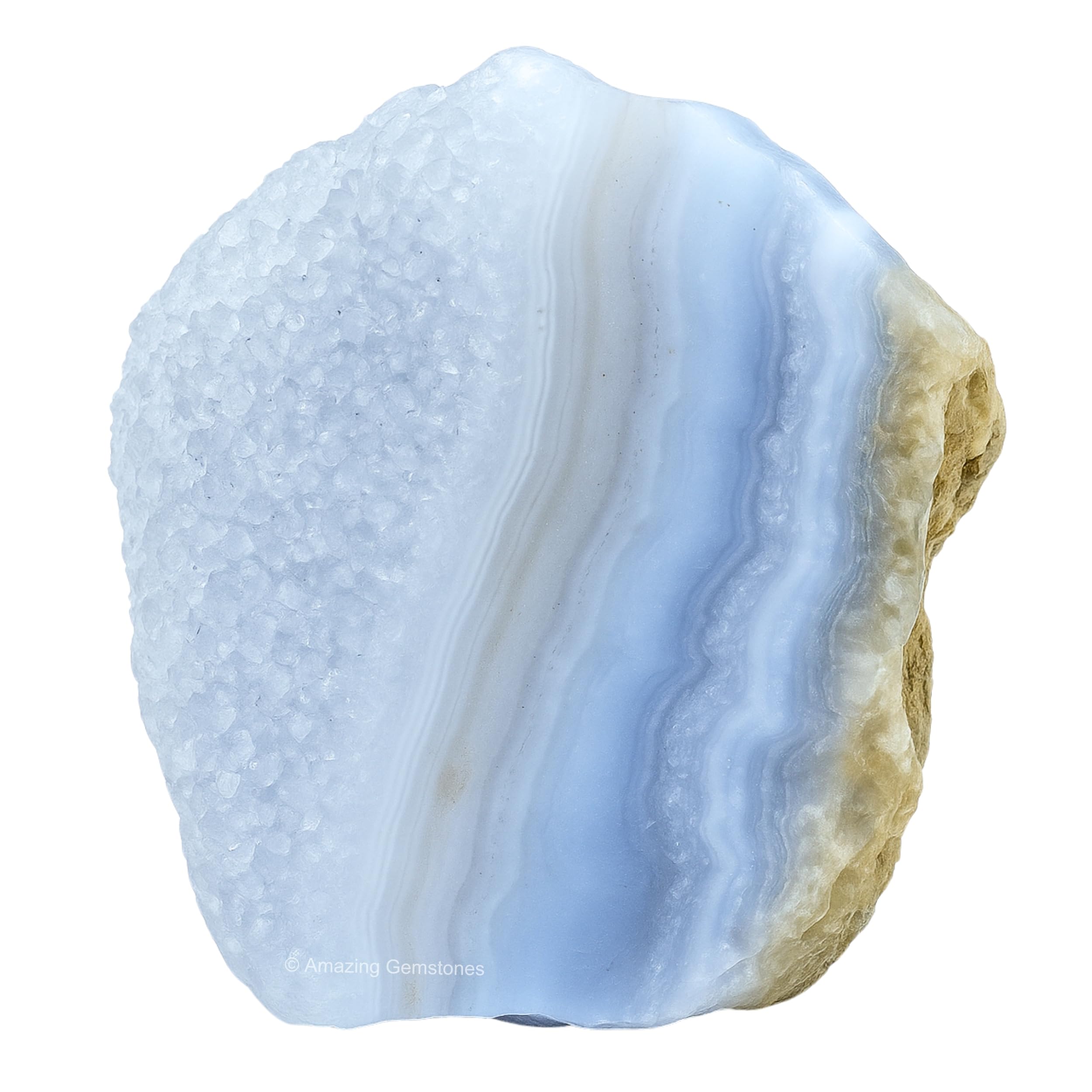 Amazing Gemstone ágata azul encaje crudo para meditación y claridad en la comunicación.
