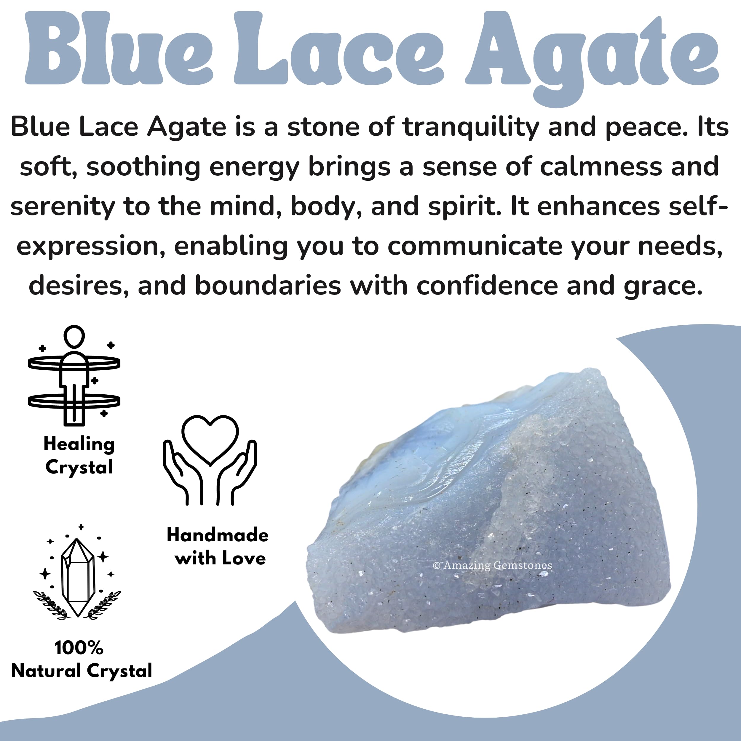 Amazing Gemstone ágata azul encaje crudo con patrón natural único para decoración y joyería.