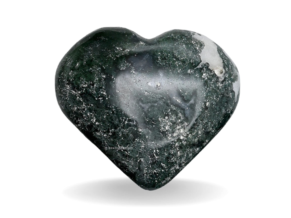 Amazing Gemstone ágata musgosa palma, ideal para meditación y equilibrio.