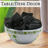 Amazing Gemstone Ágata Negra cruda, bolsa de terciopelo para regalo y almacenamiento.