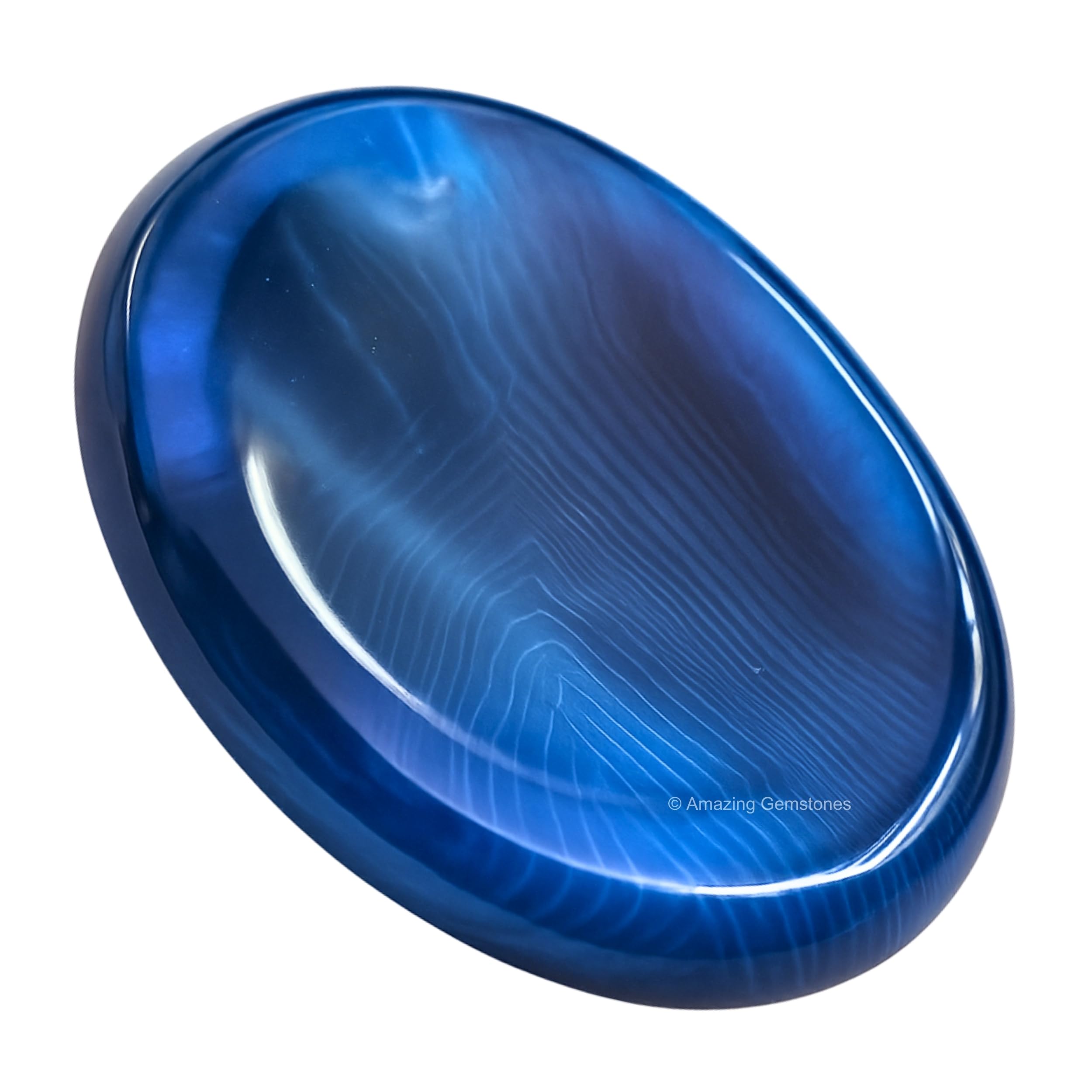 Amazing Gemstone Alma: piedra azul ágata para relajación y concentración durante la meditación.