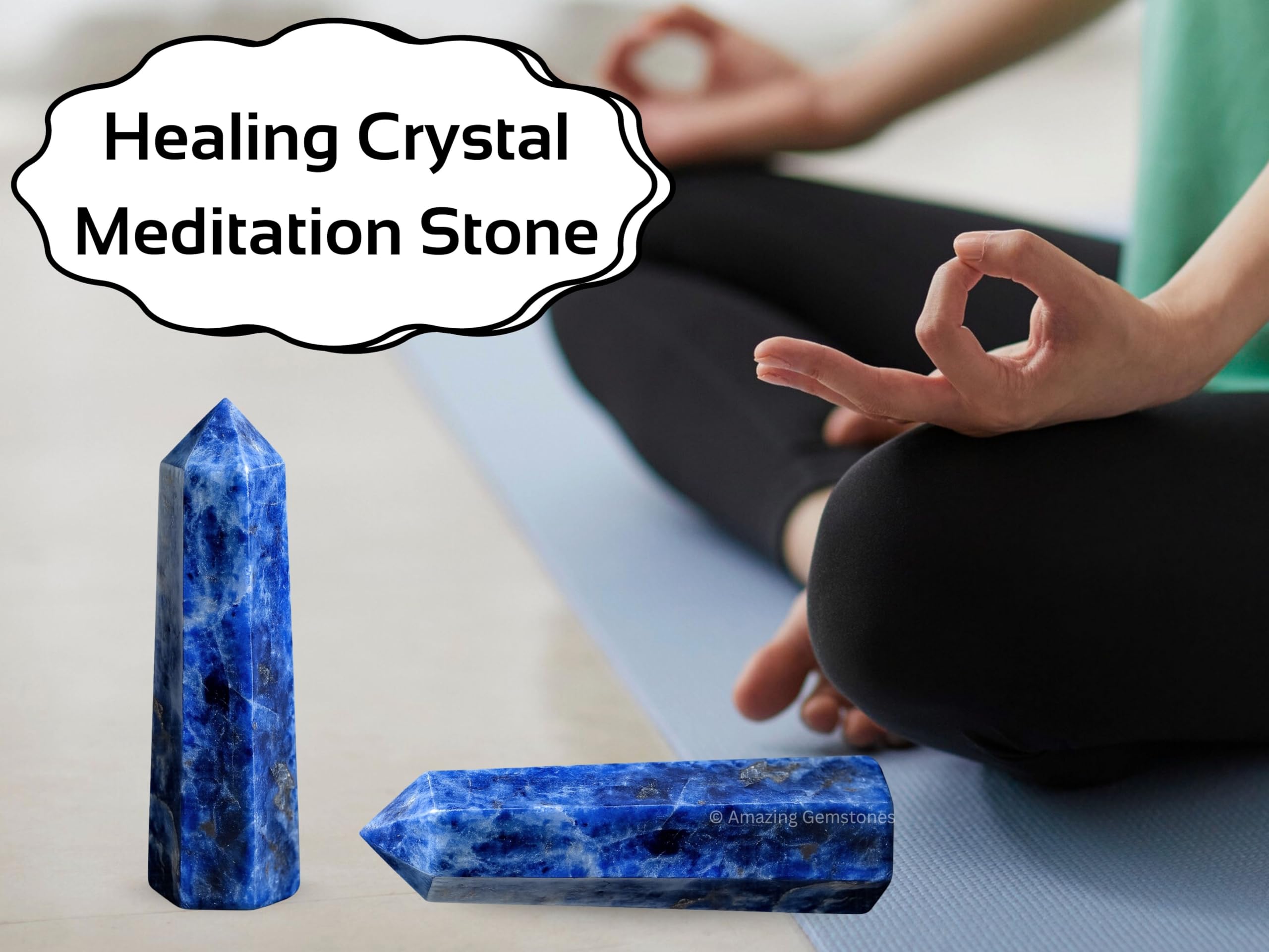 Amazing Gemstone ambiente relajación sodalita inspira calma y concentración.