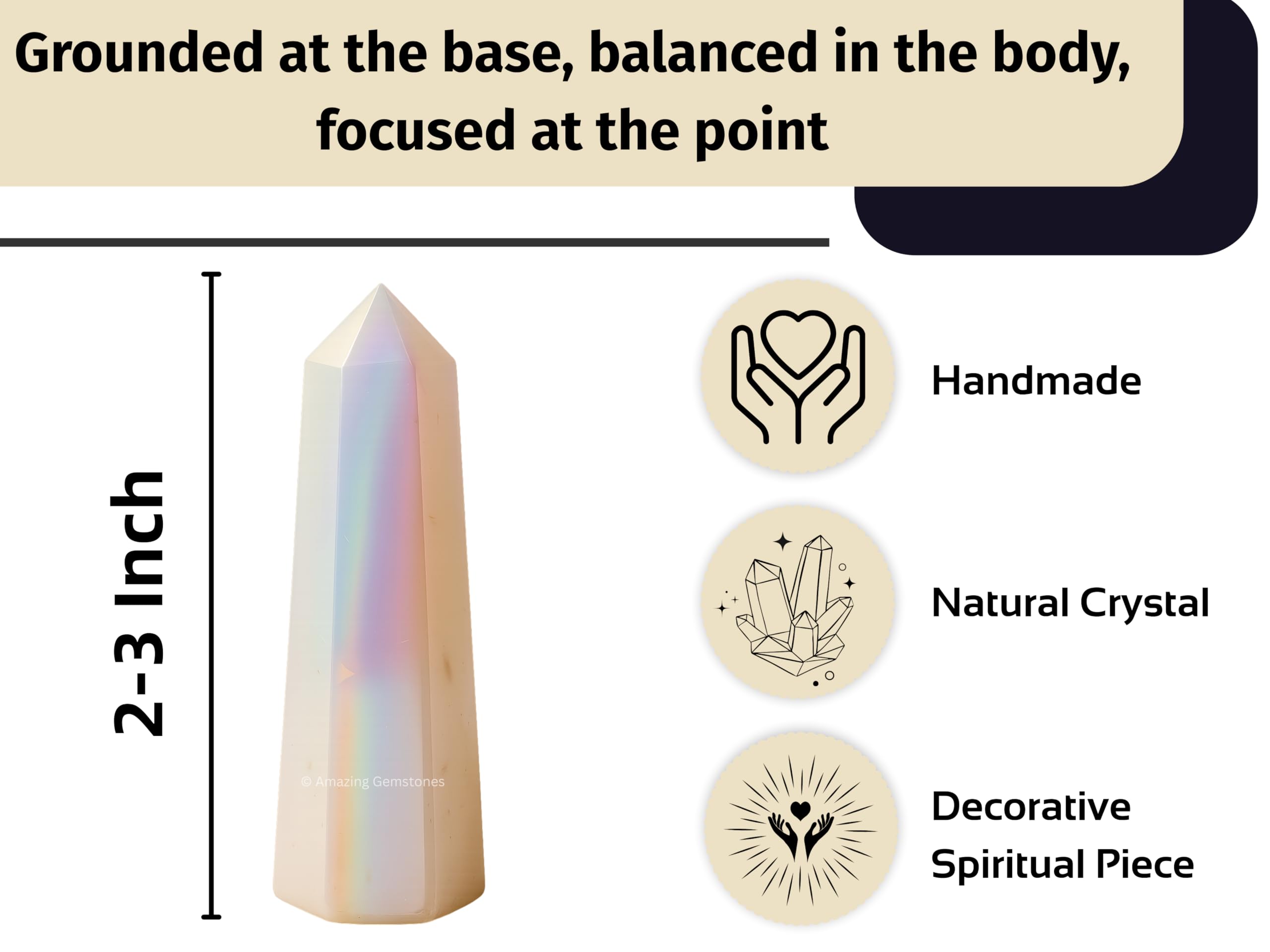 Amazing Gemstone Angel Aura Quartz, rejilla de cristales para centrado energético y protección suave.