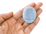Angelite de Amazing Gemstone, amuleto de palma para enfoque y respiración.