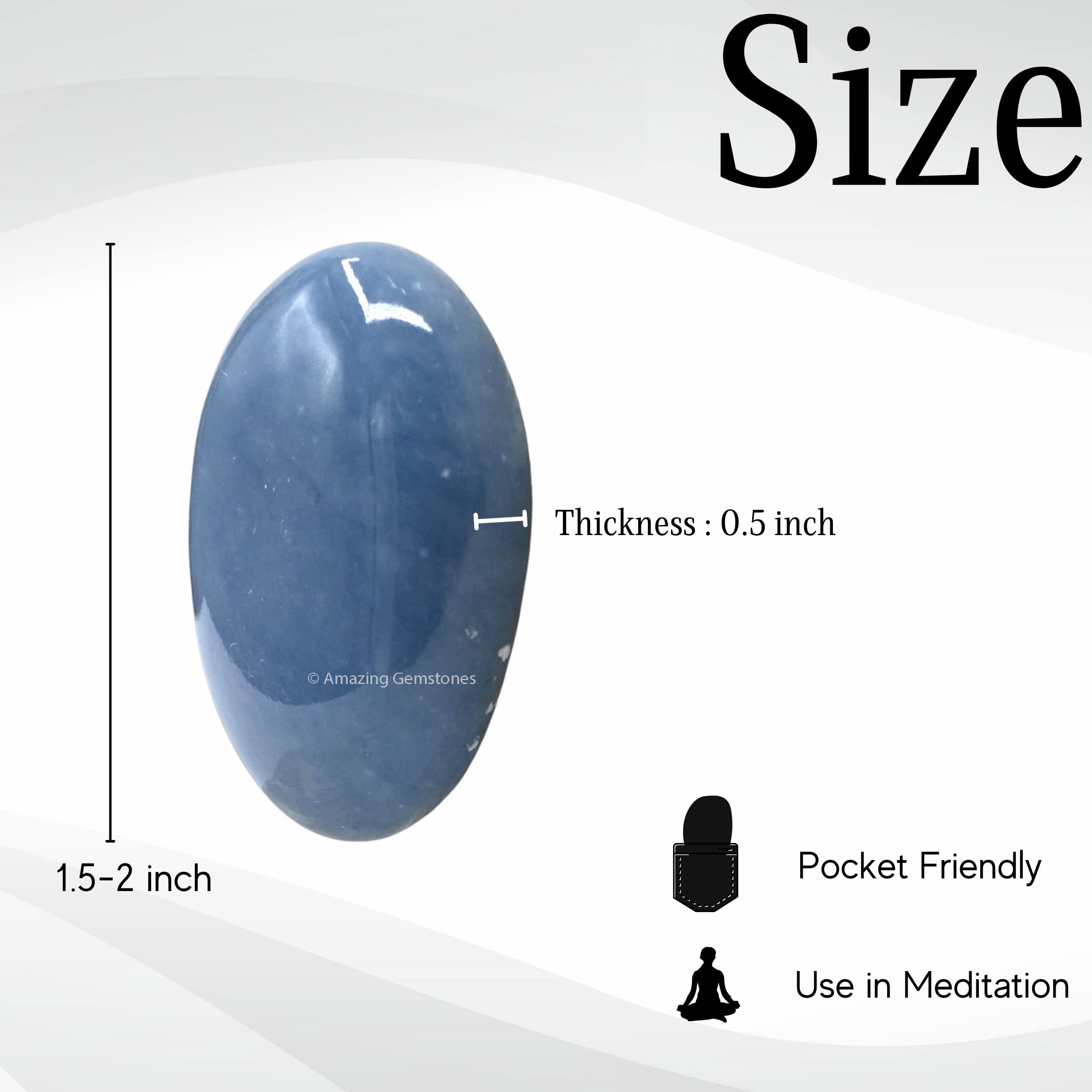 Piedra Angelite de Amazing Gemstone, transmite energía positiva para espacios calmados
