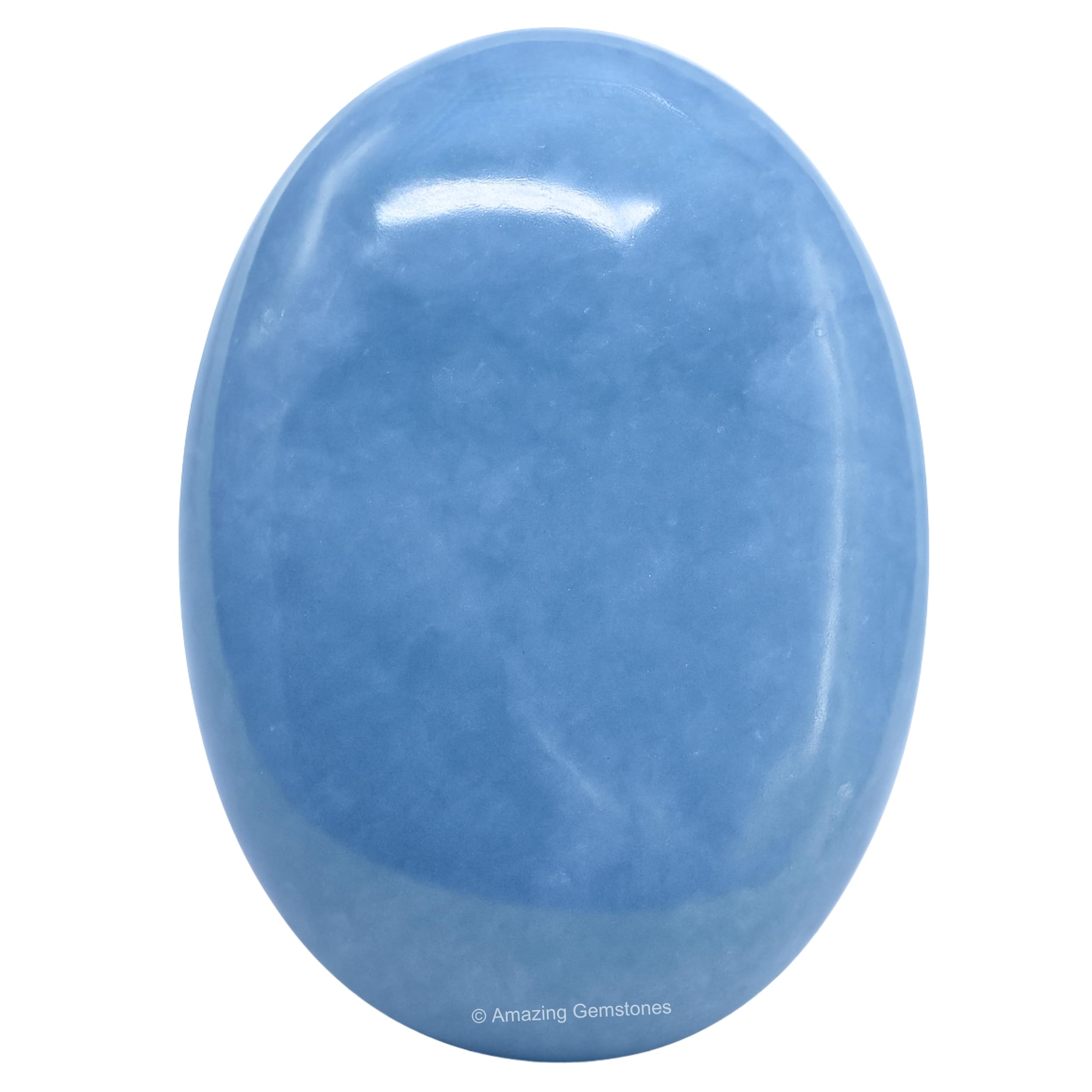 Piedra Angelite de Amazing Gemstone, palma grande para meditación y equilibrio emocional