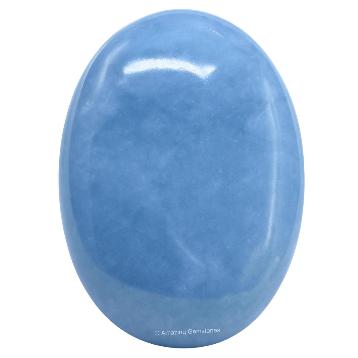 Piedra Angelite de Amazing Gemstone, palma grande para meditación y equilibrio emocional