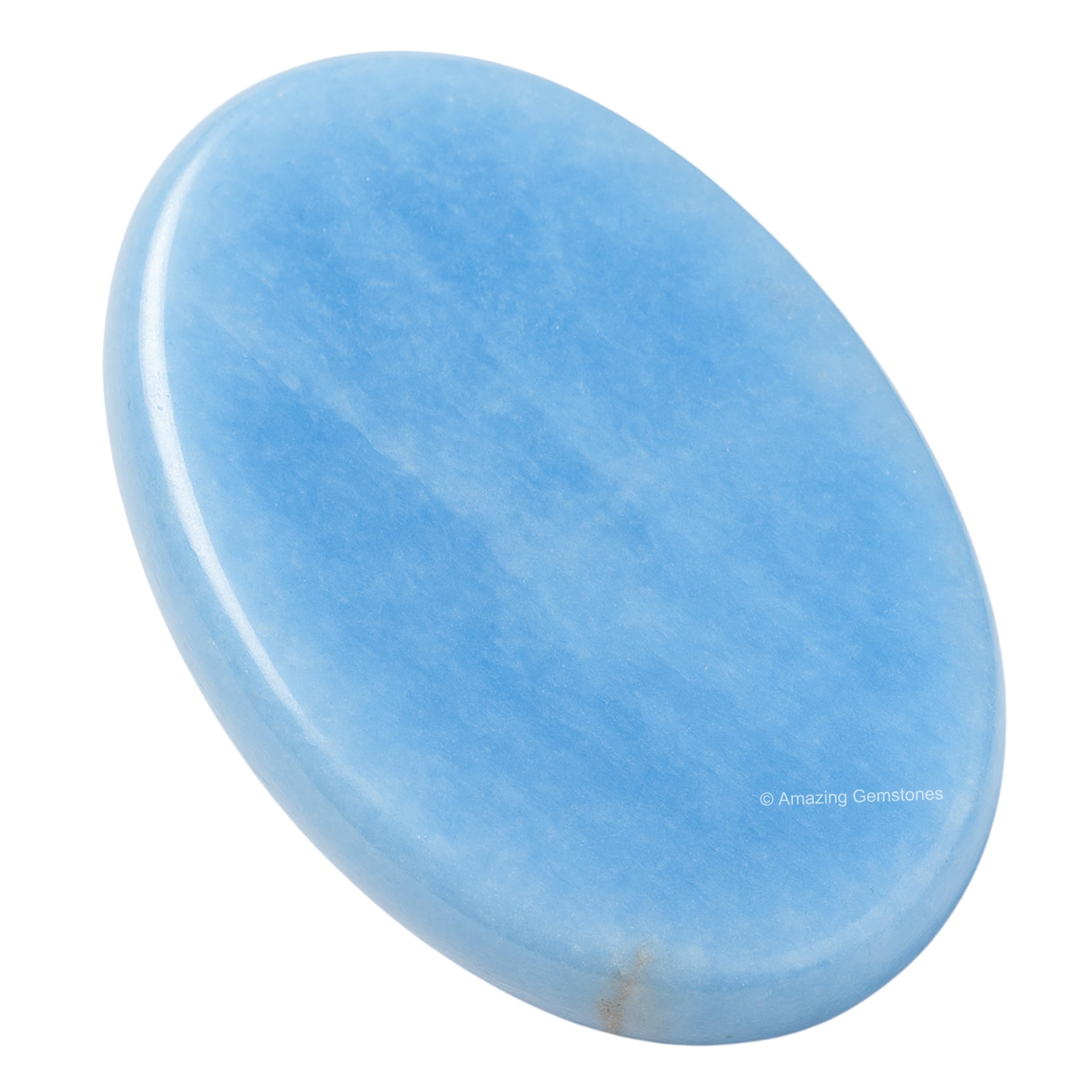 Angelite de Amazing Gemstone, piedra-preocupación para concentración y calma diaria.