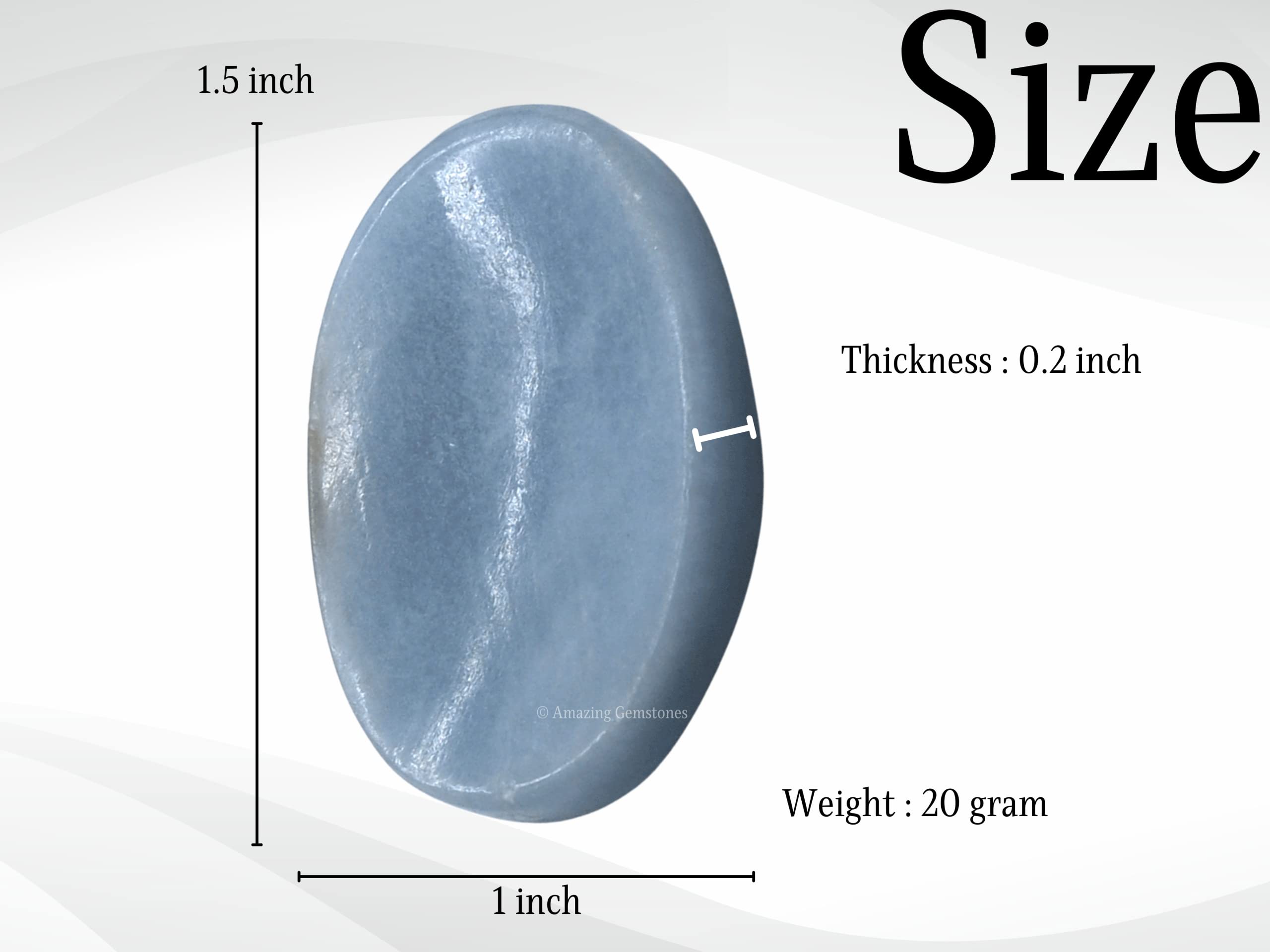 Angelite de Amazing Gemstone, piedra-relajación para uso diario y calma.