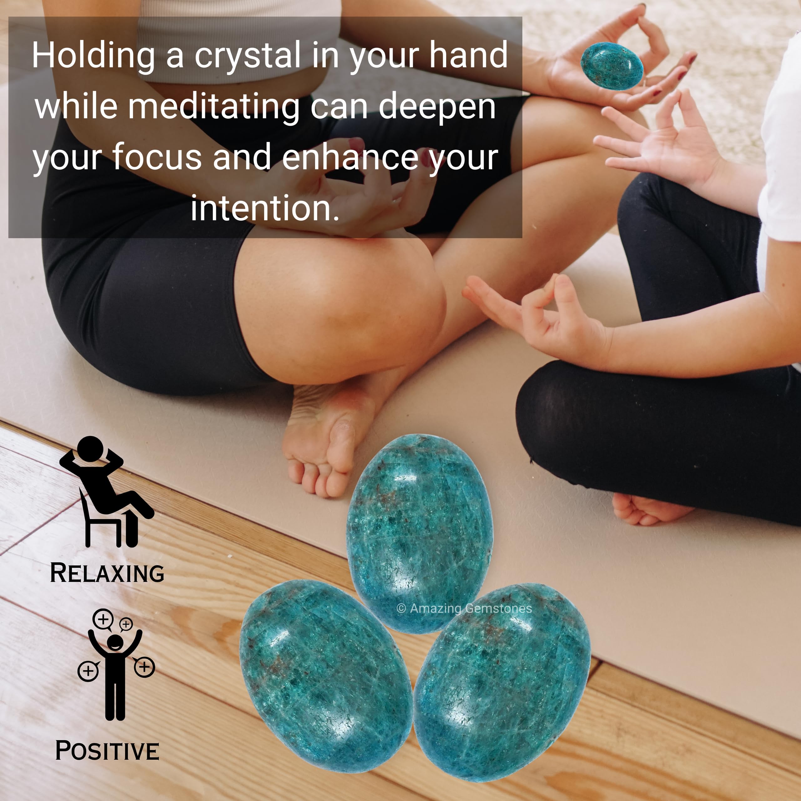 Amazing Gemstone Apatita azul para yoga y relajación en pausa mental