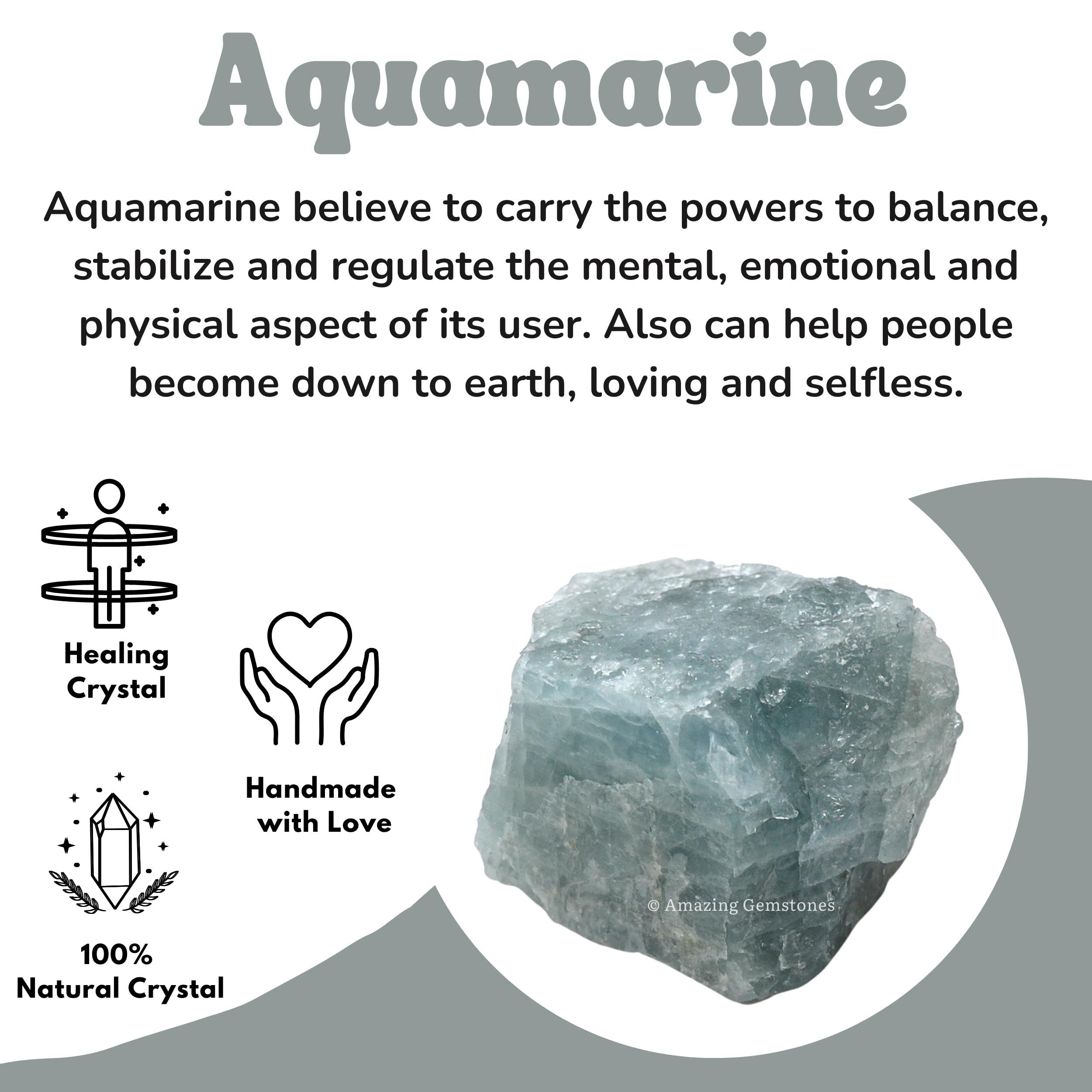 Amazing Gemstone Aguamarina cruda con certificado, pieza auténtica para colección.