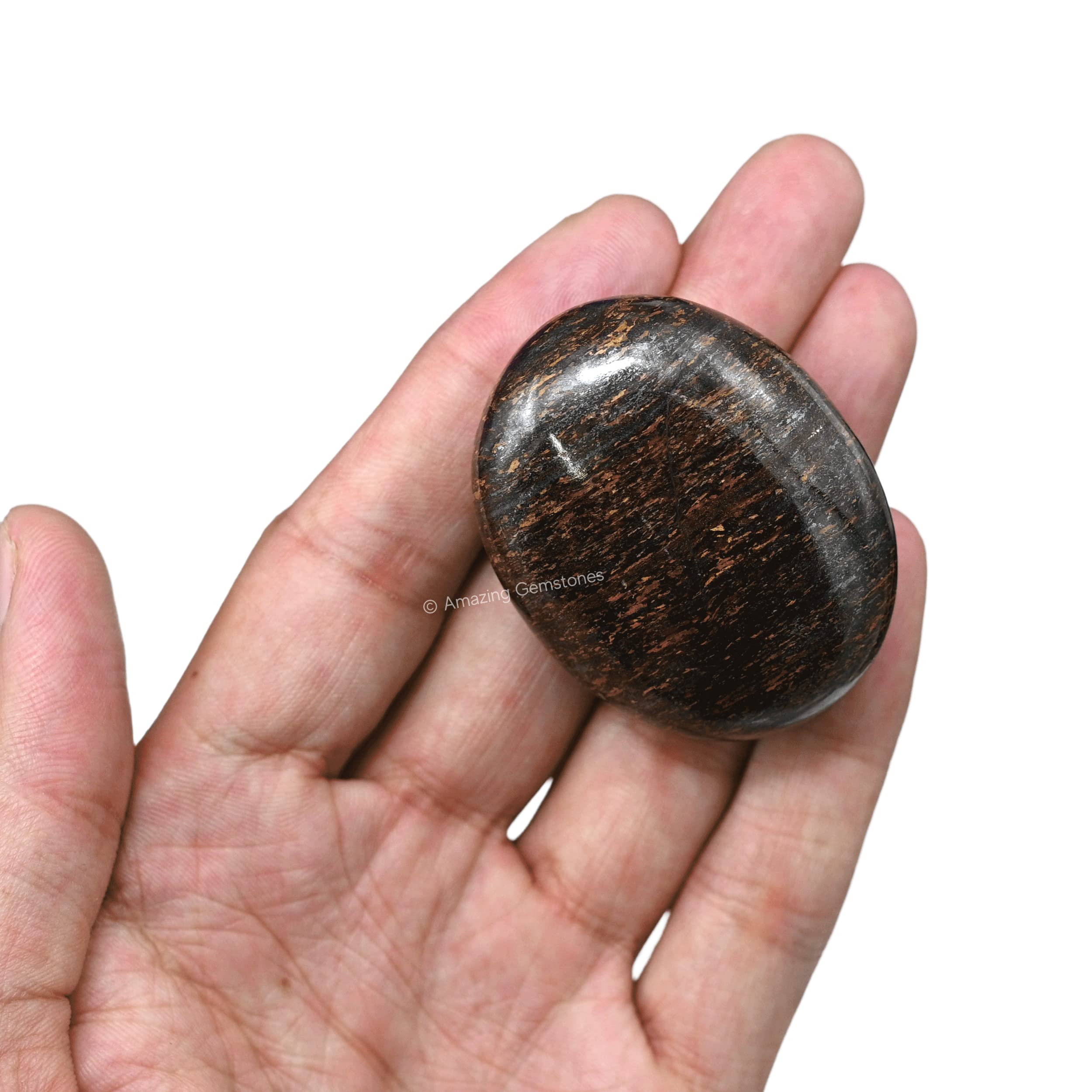 Amazing Gemstone Bronzite, detalle artesanal y superficie suave para un agarre cómodo.