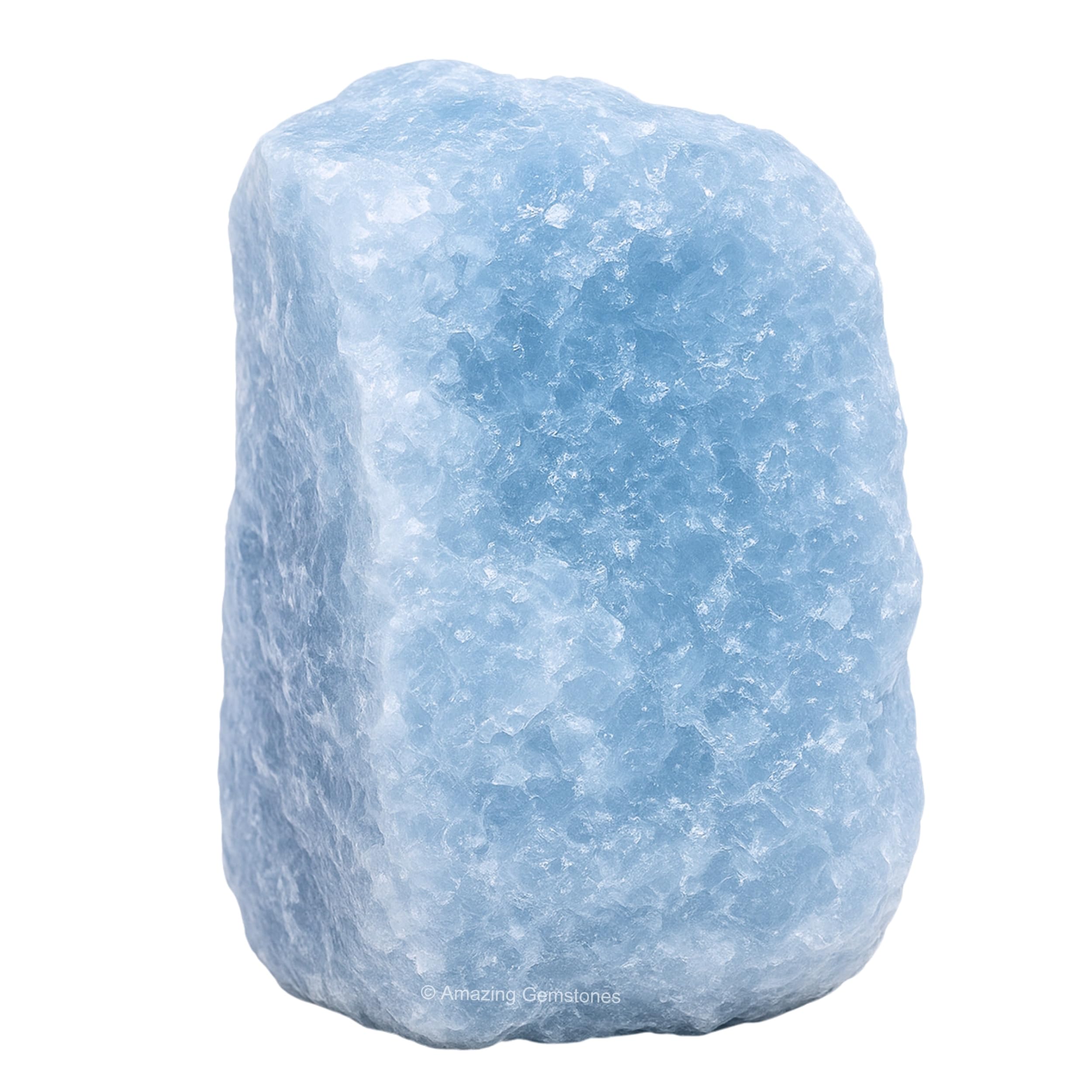 Amazing Gemstone Calcita Azul Cruda 02: piedra cruda para meditación y autoexpresión.