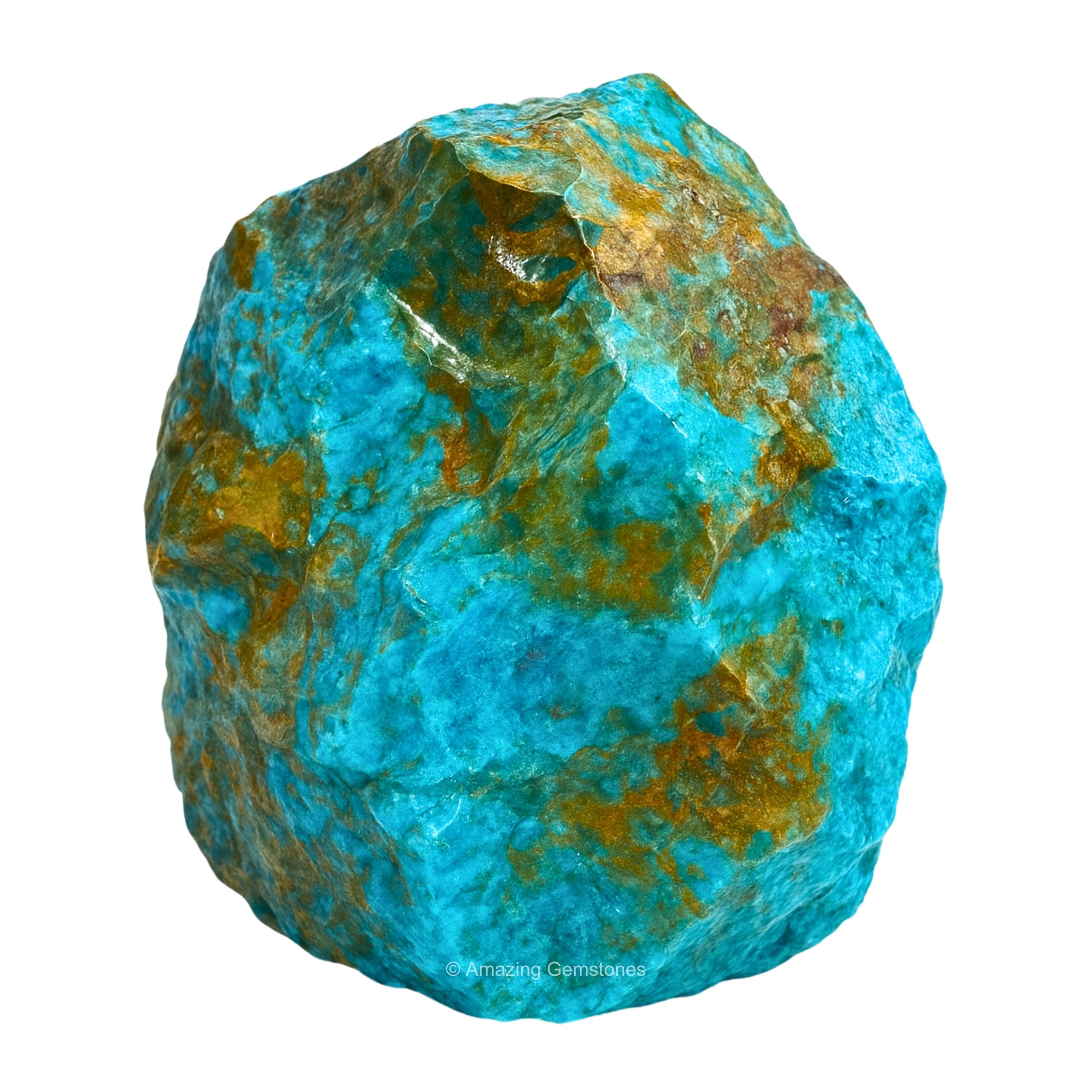 Amazing Gemstone Chrysocolla bruta, primer plano, ideal para pulidos artesanales y joyería.