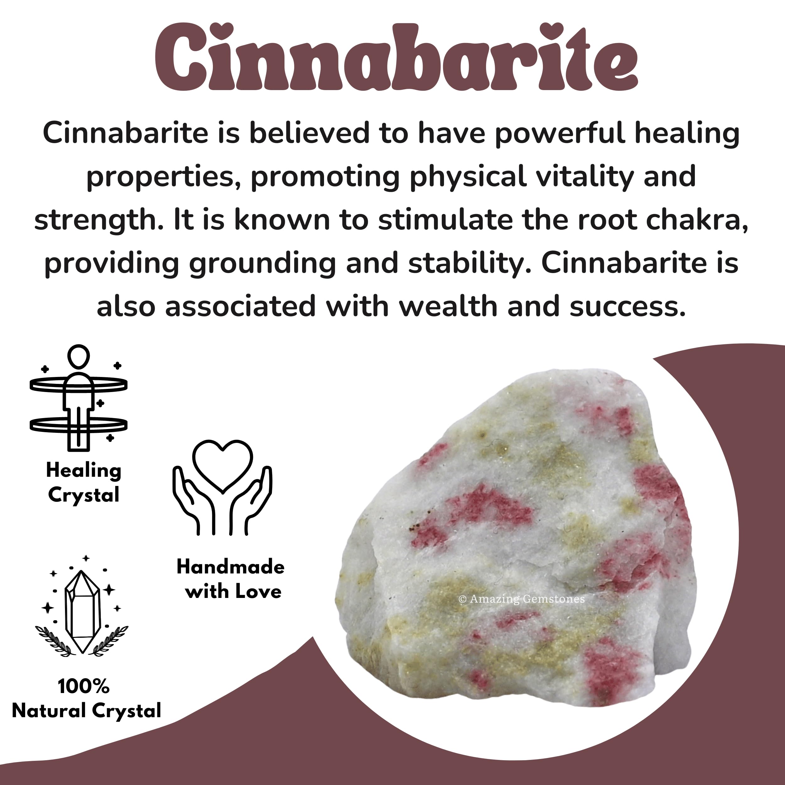 Amazing Gemstone cinnabarite superficie áspera para pulido artesanal y joyería.