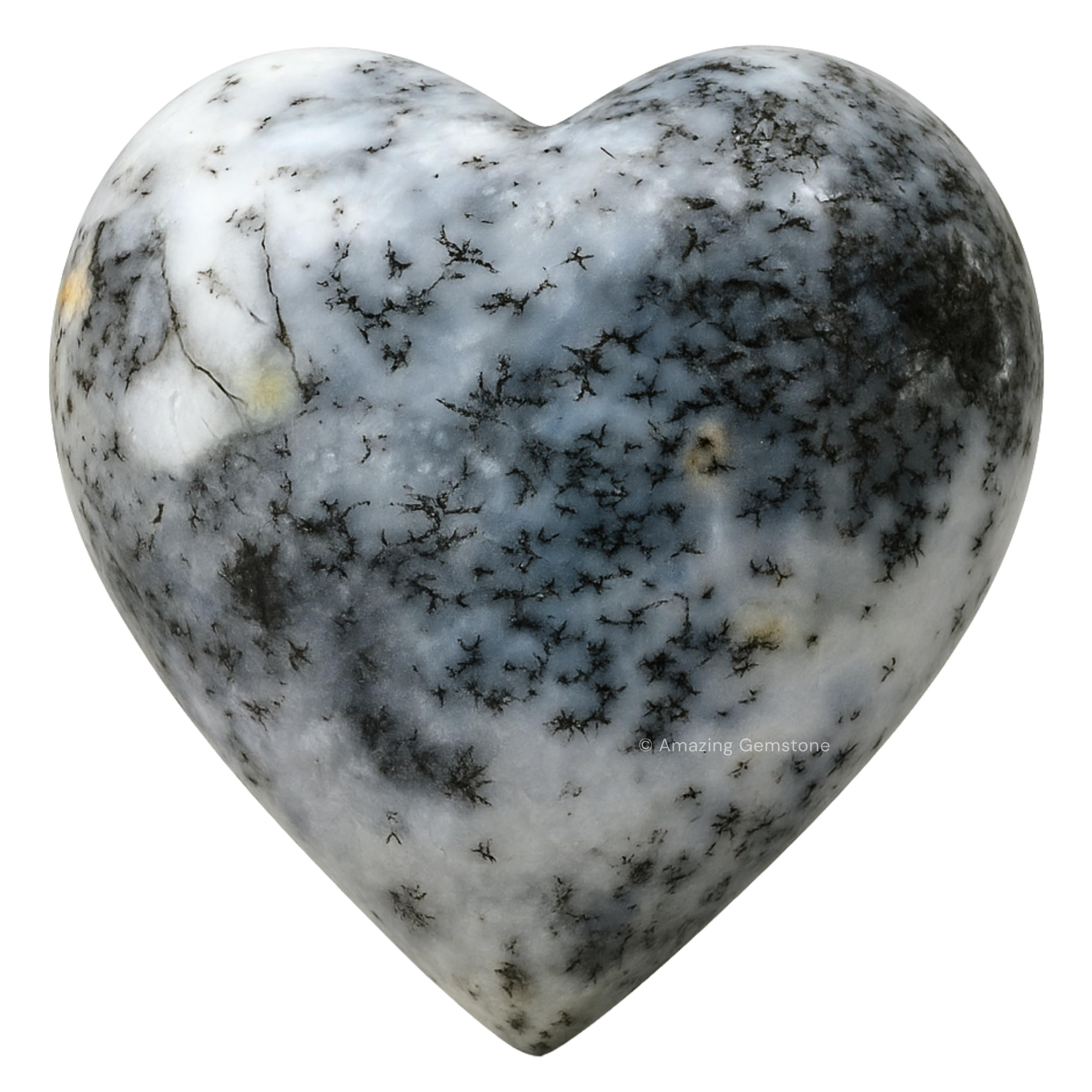 Amazing Gemstone Corazón Opalo Dendrítico Palma: ideal para masaje suave y equilibrio de chakras