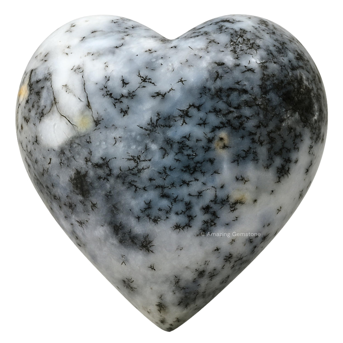 Amazing Gemstone Corazón Opalo Dendrítico Palma: ideal para masaje suave y equilibrio de chakras
