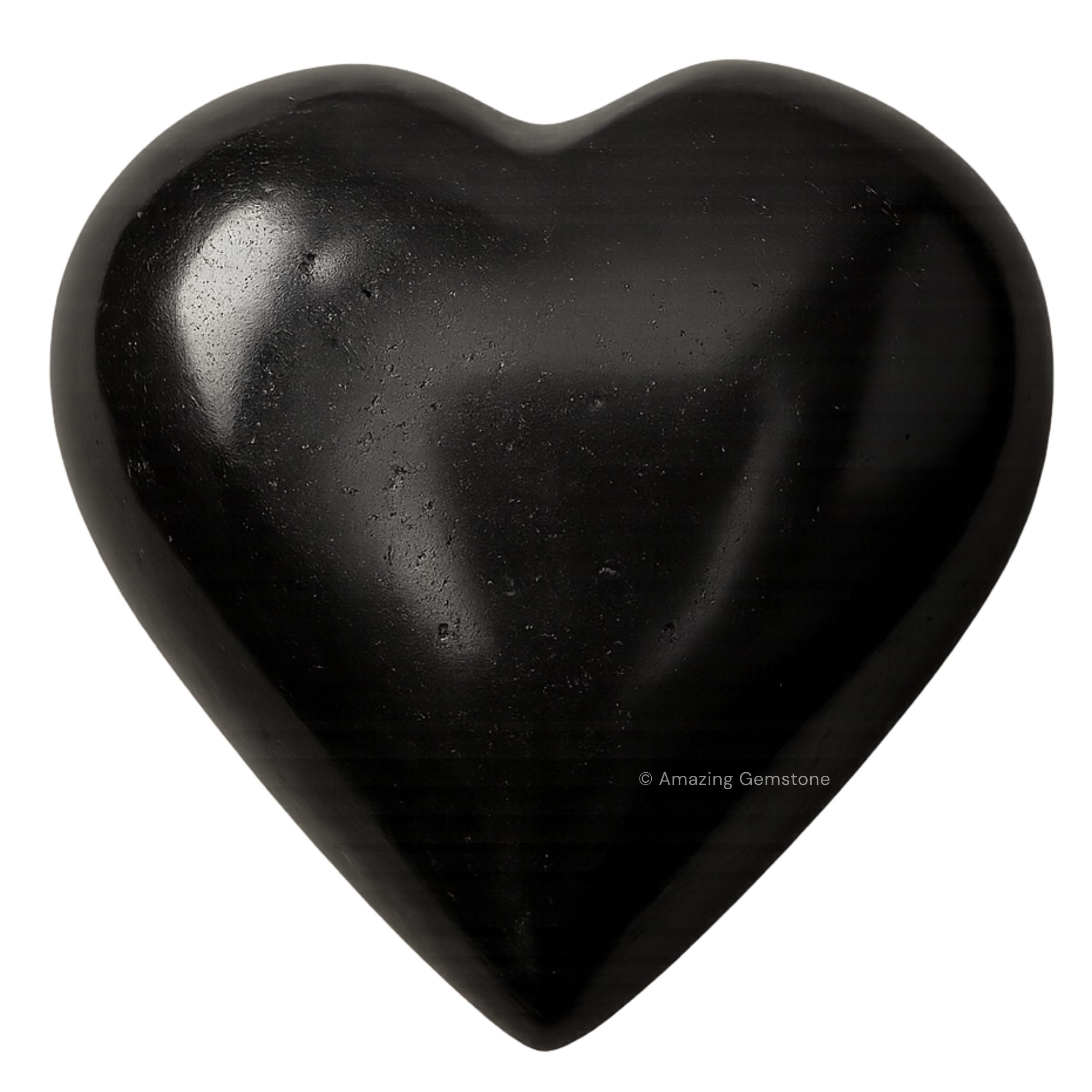 Amazing Gemstone: corazón de tourmalina negra para masaje suave.