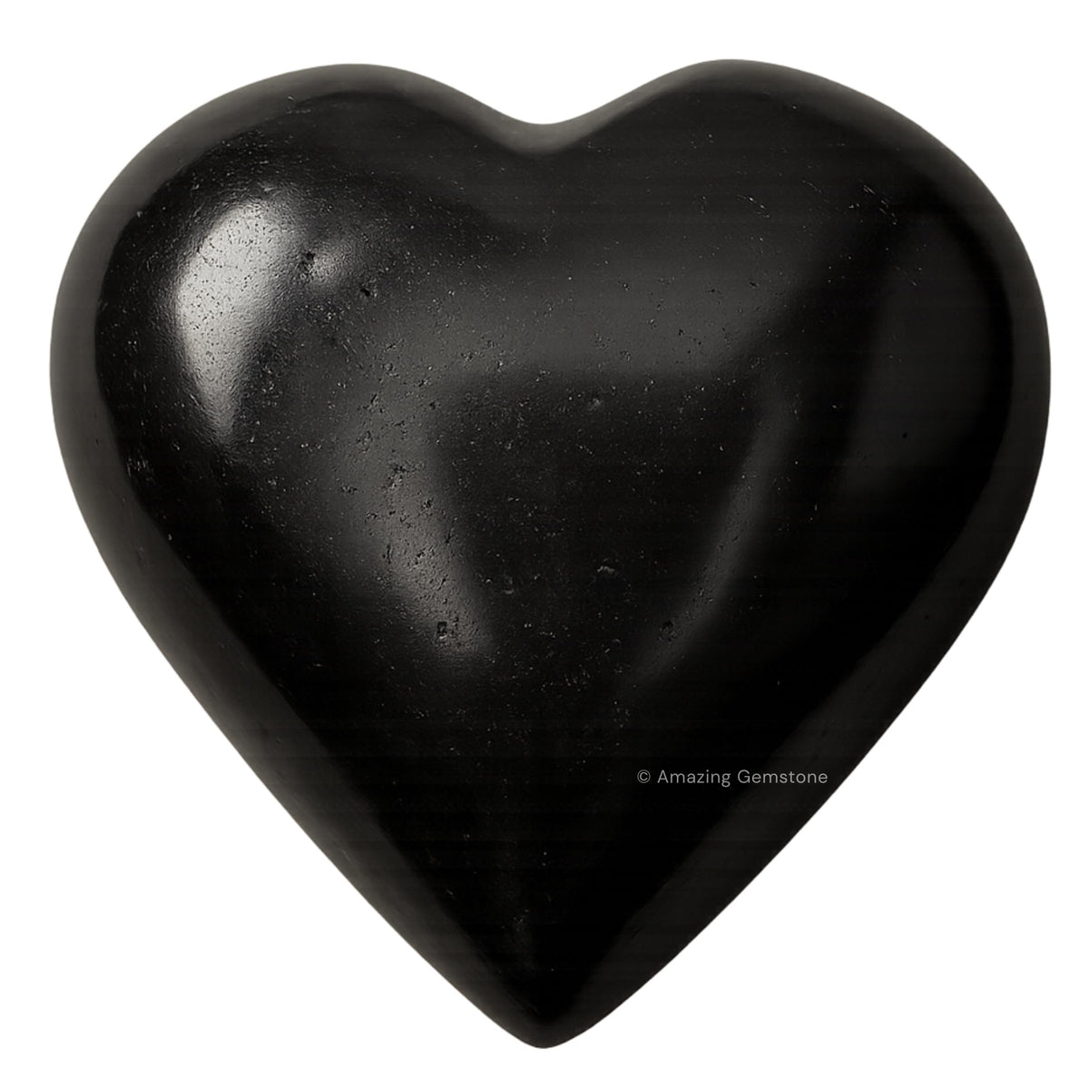 Amazing Gemstone: corazón de tourmalina negra para masaje suave.