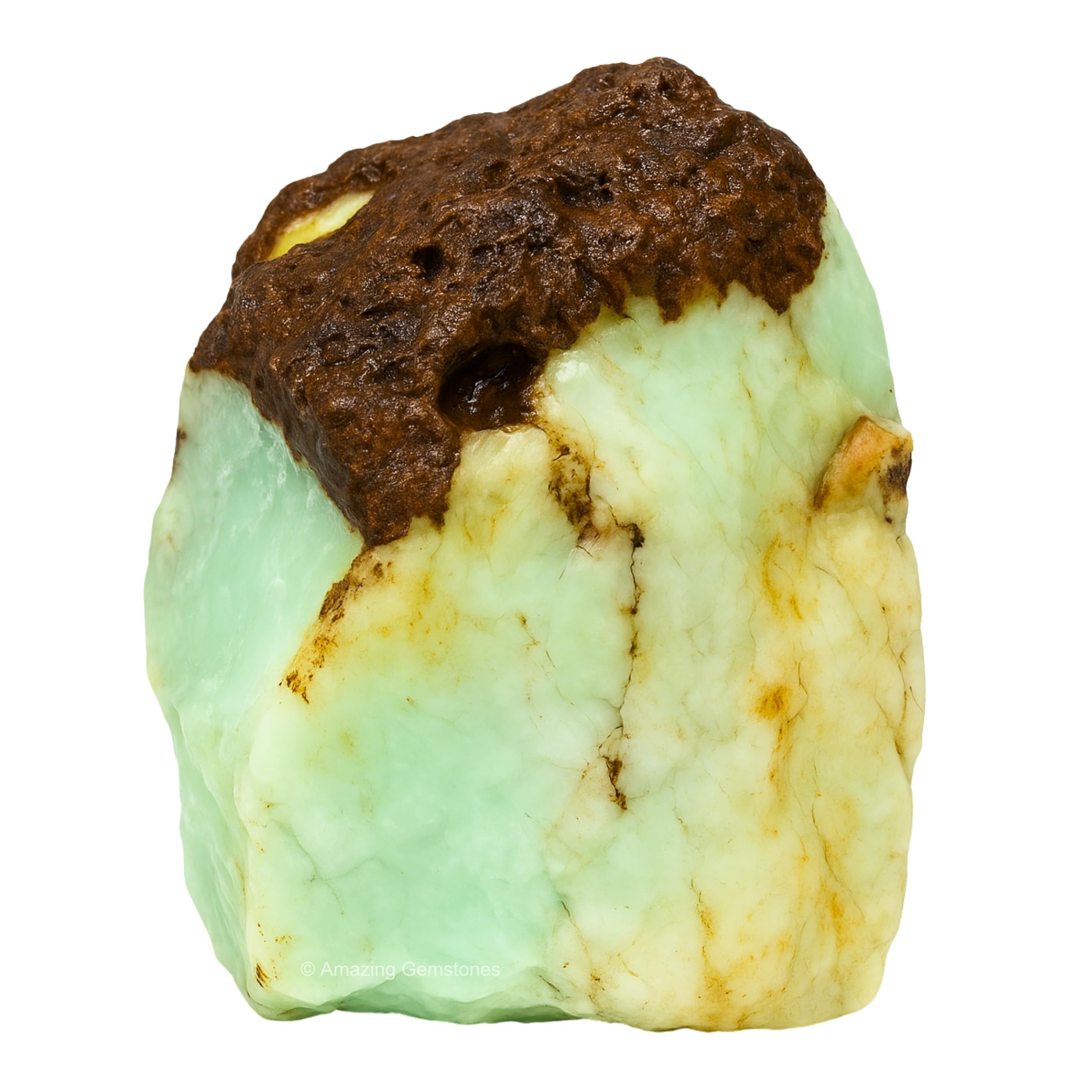 Amazing Gemstone crisoprasa piedra cruda para pulido artesanal
