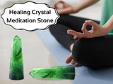 Amazing Gemstone cuadrícula-cristales-verde-fluorita facilita meditacion y enfoque.