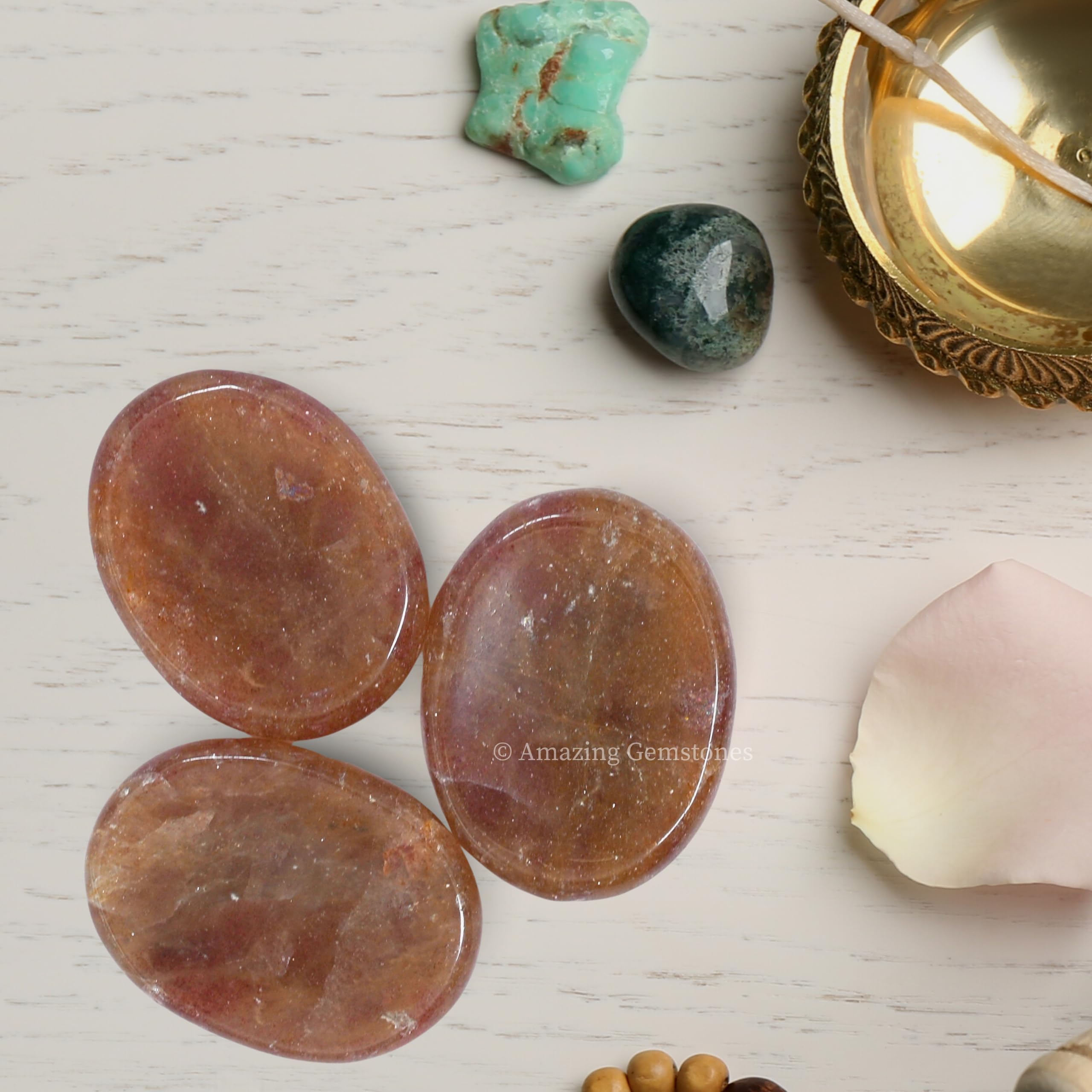 Amazing Gemstone cuarzo fresa regalo para seres queridos y tranquilidad.