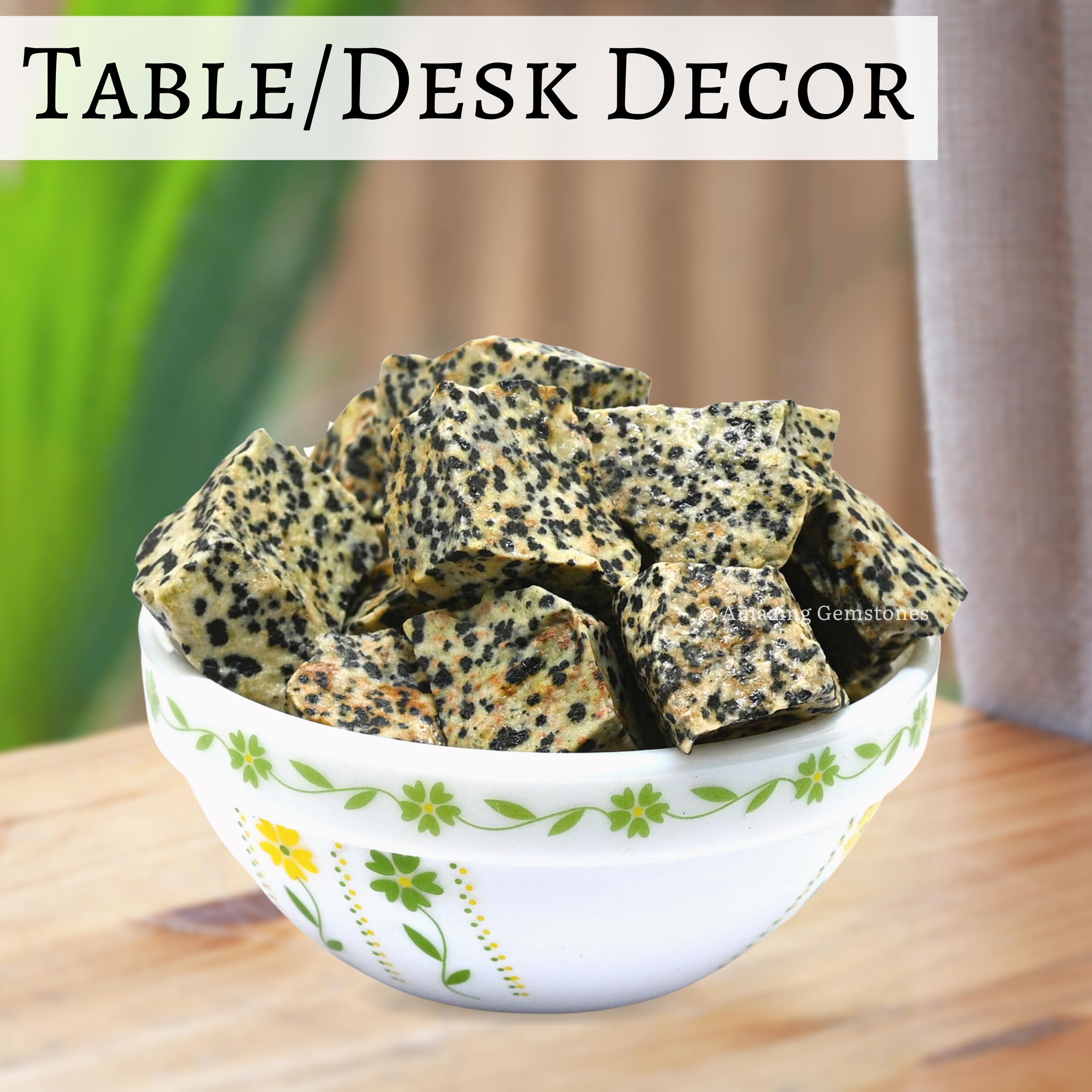 Amazing Gemstone Dalmatian Jasper, textura moteada para efectos visuales en manualidades.