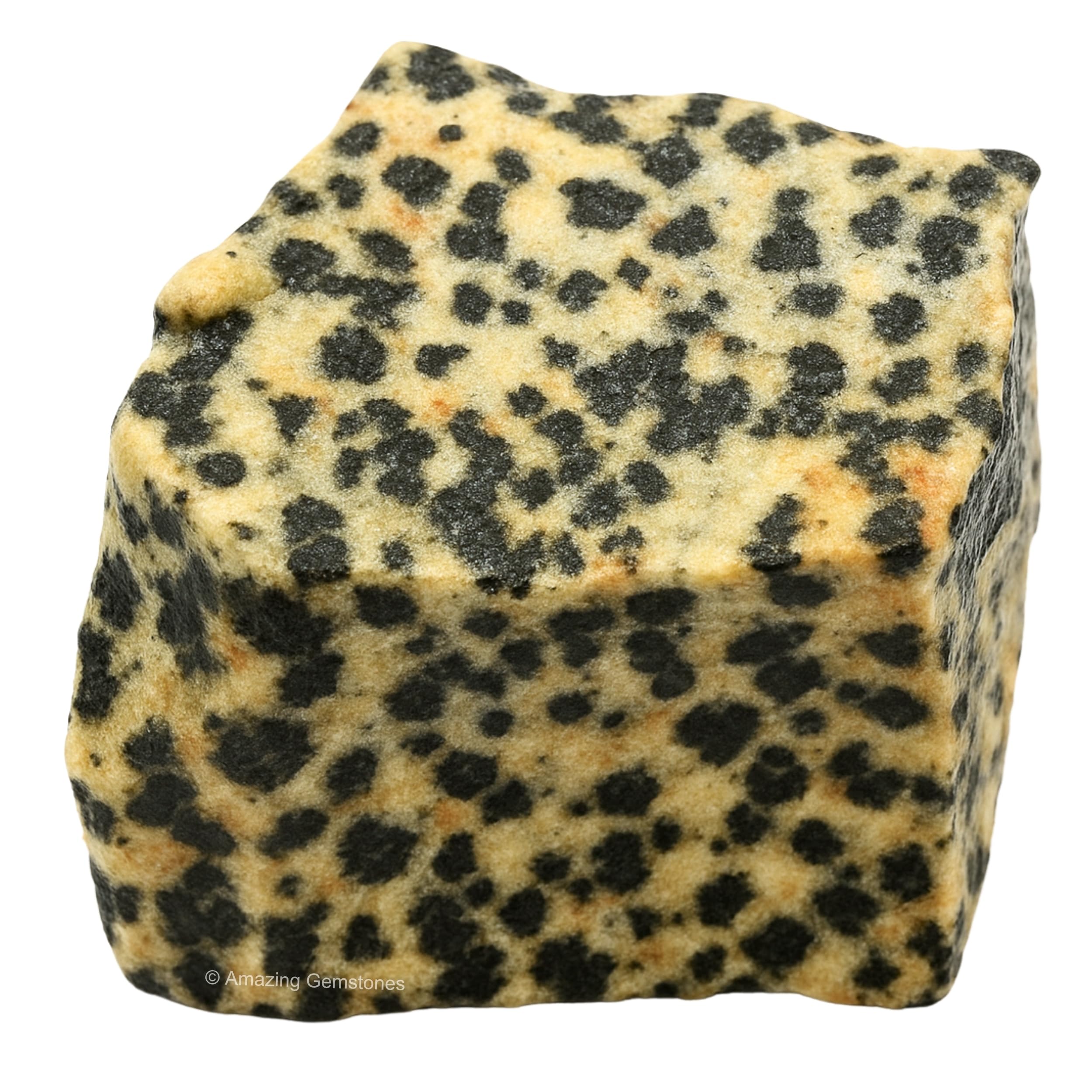 Amazing Gemstone Dalmatian Jasper, muestra de piedra para decoraciones y prácticas contemplativas.