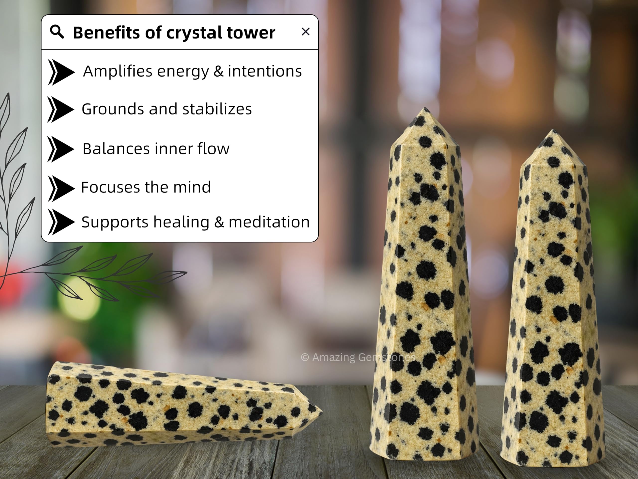 Amazing Gemstone energía clara jaspe dálmata para meditaciones