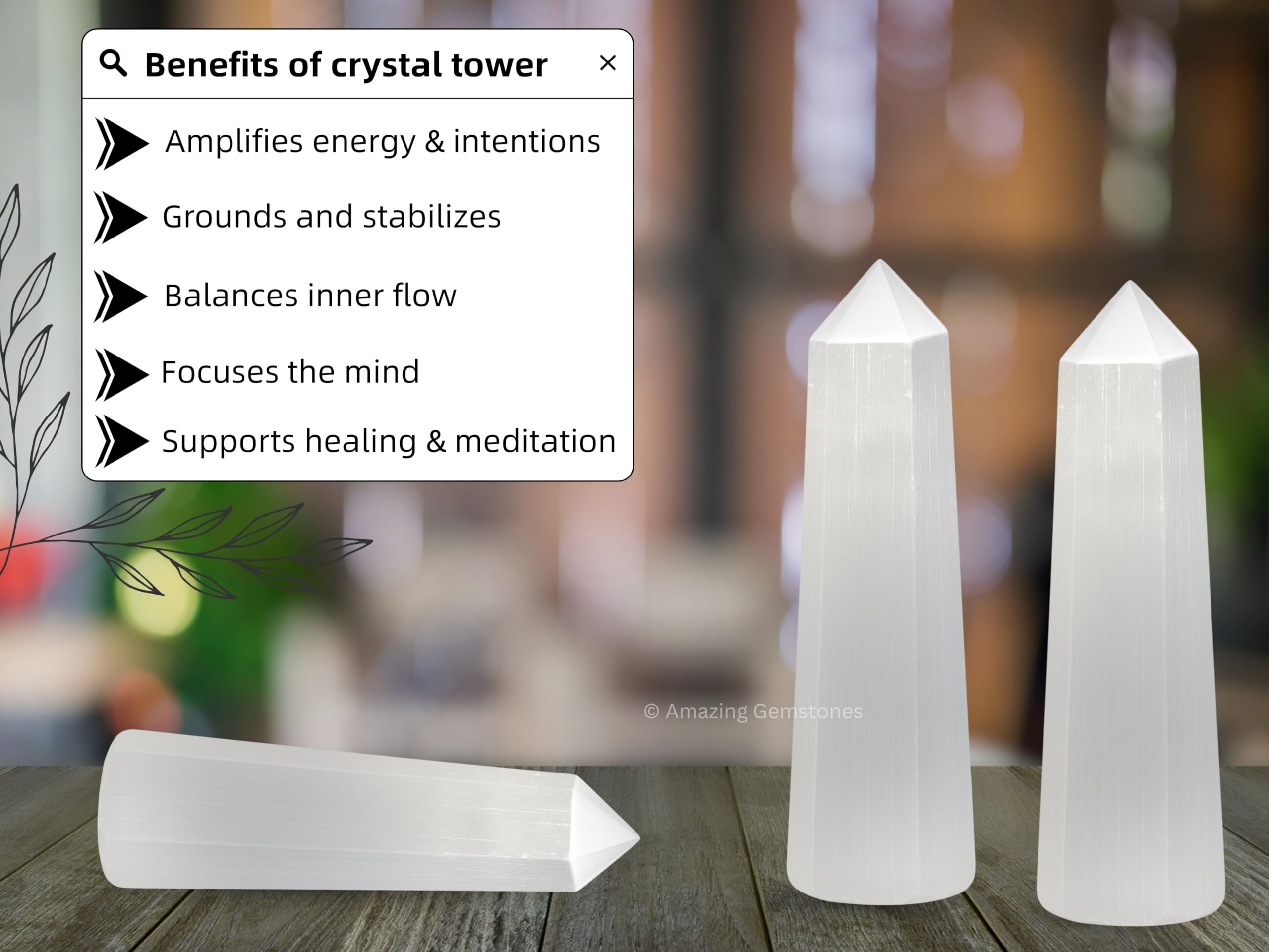 Amazing Gemstone energia-equilibrio-selenita para equilibrio emocional en espacios de trabajo